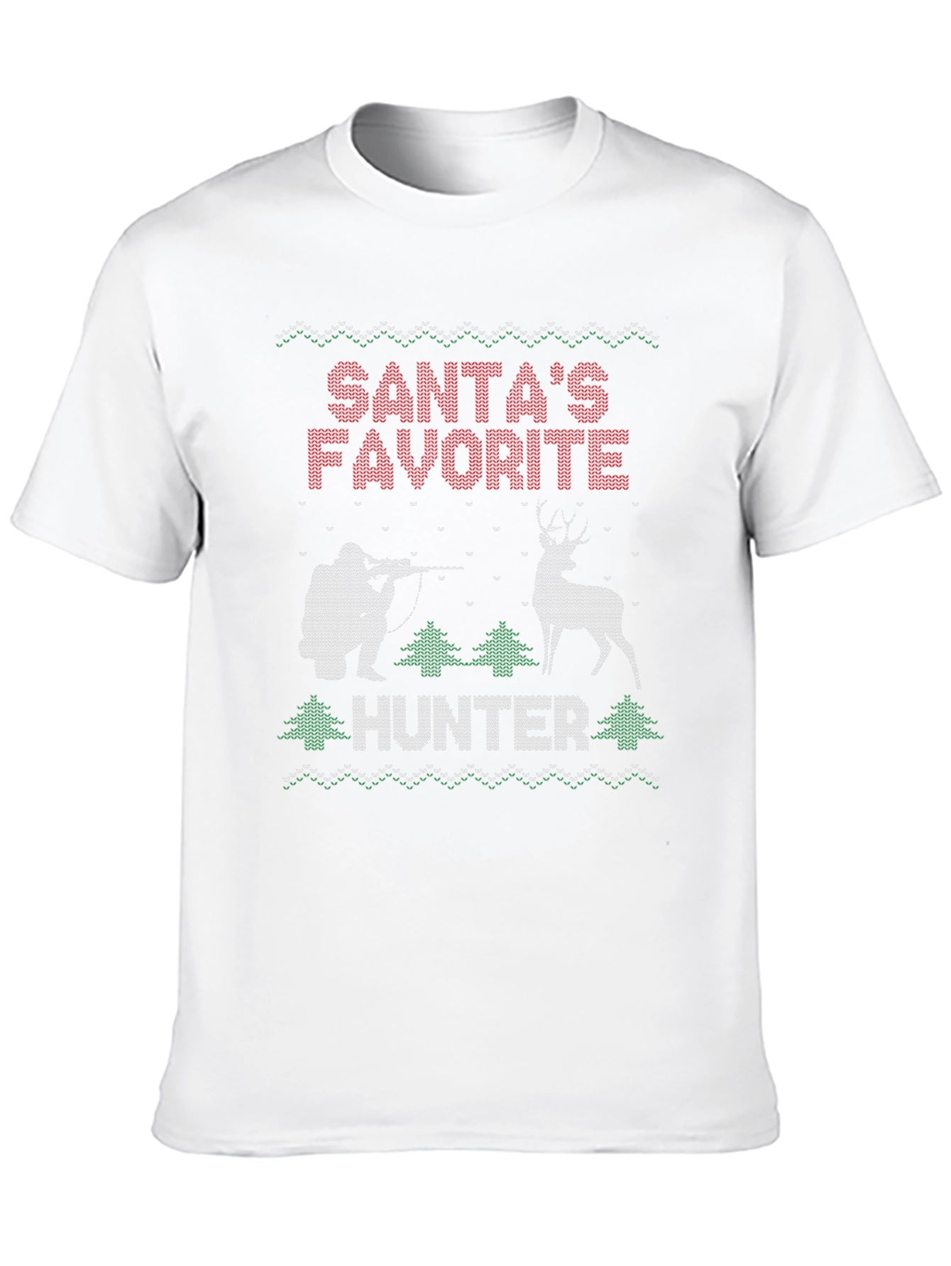 Santas Favorite Hunter Ugly Christmas Sweater T-Shirt