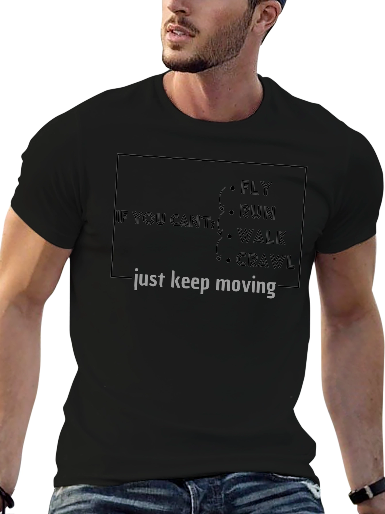 Motivational Keep Moving Graphic T-Shirt