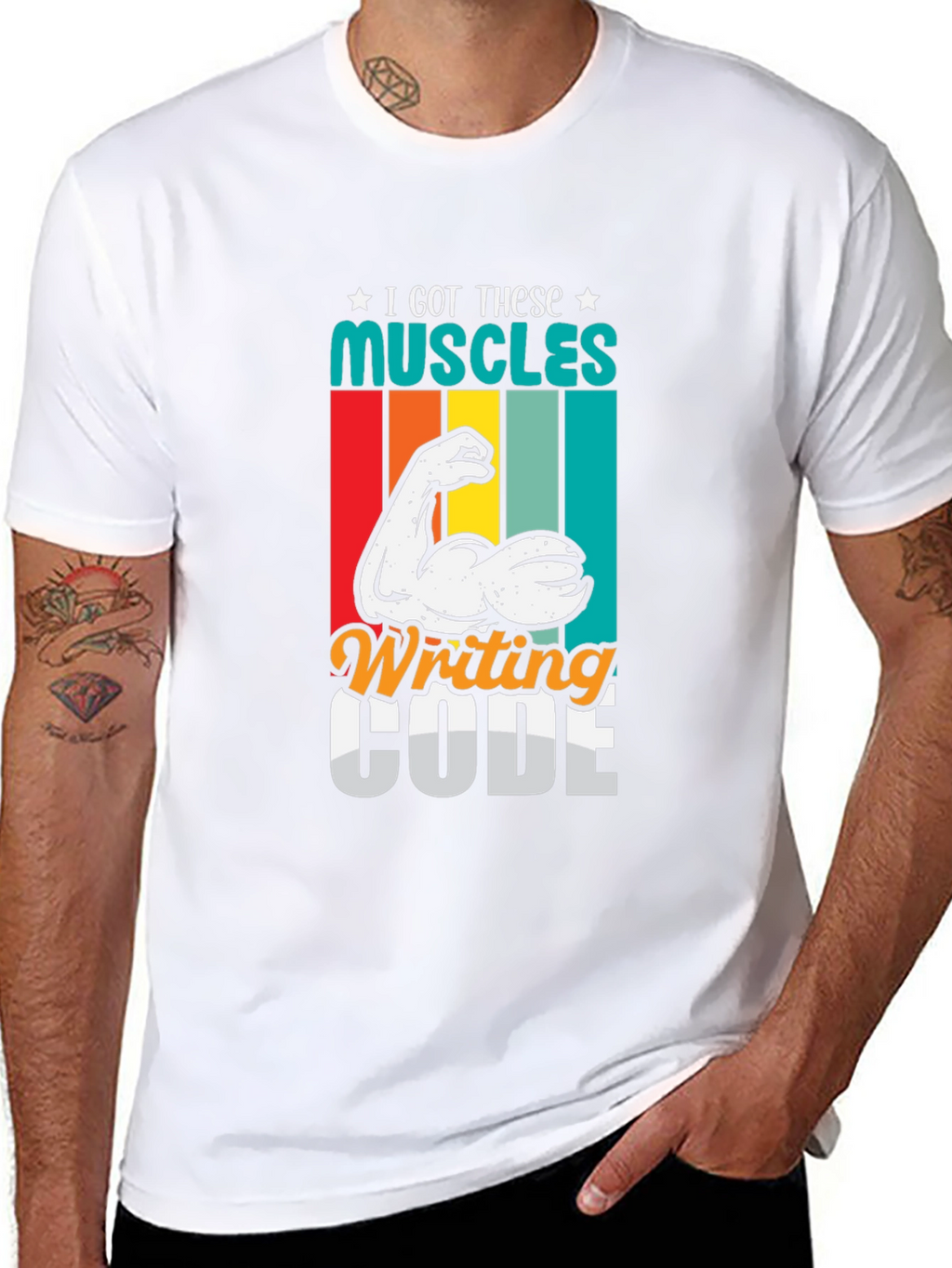Code Muscles Black Graphic Tee