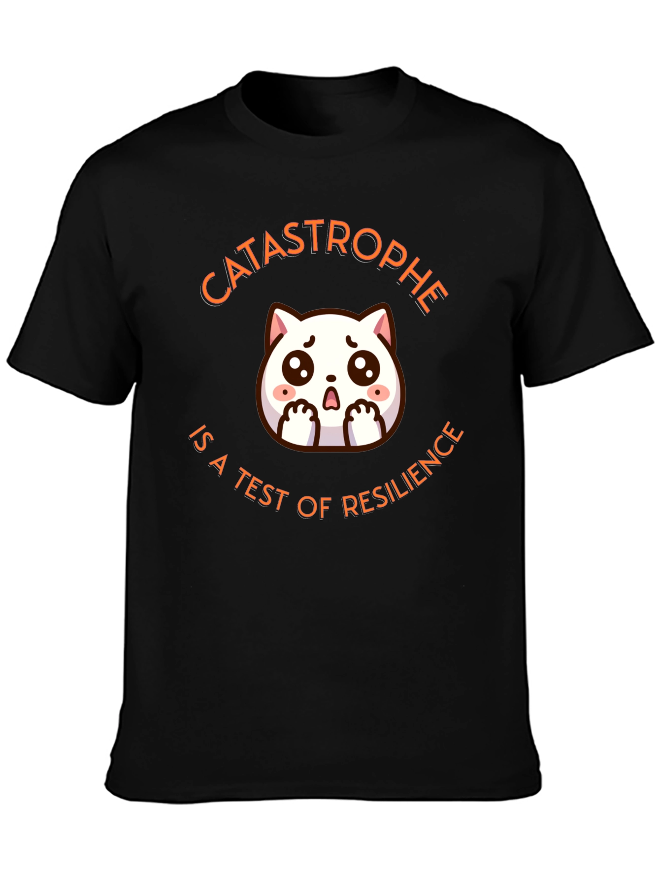 Catastrophe Resilience T-Shirt - Cute Cat Design