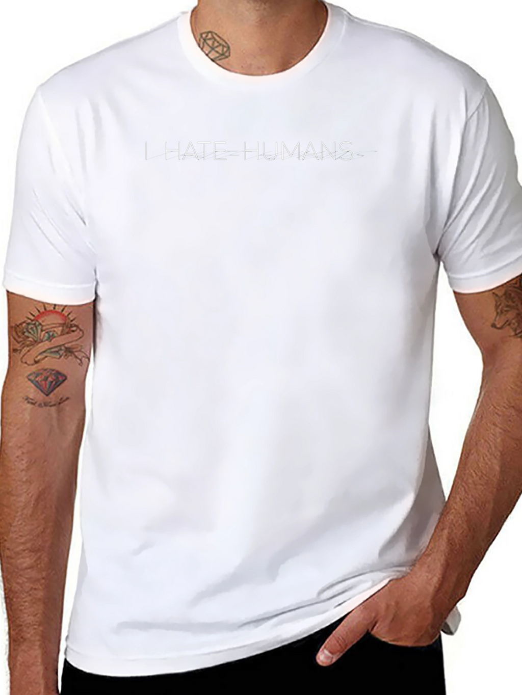 I Hate Humans Graphic Tee - Black Cotton T-Shirt