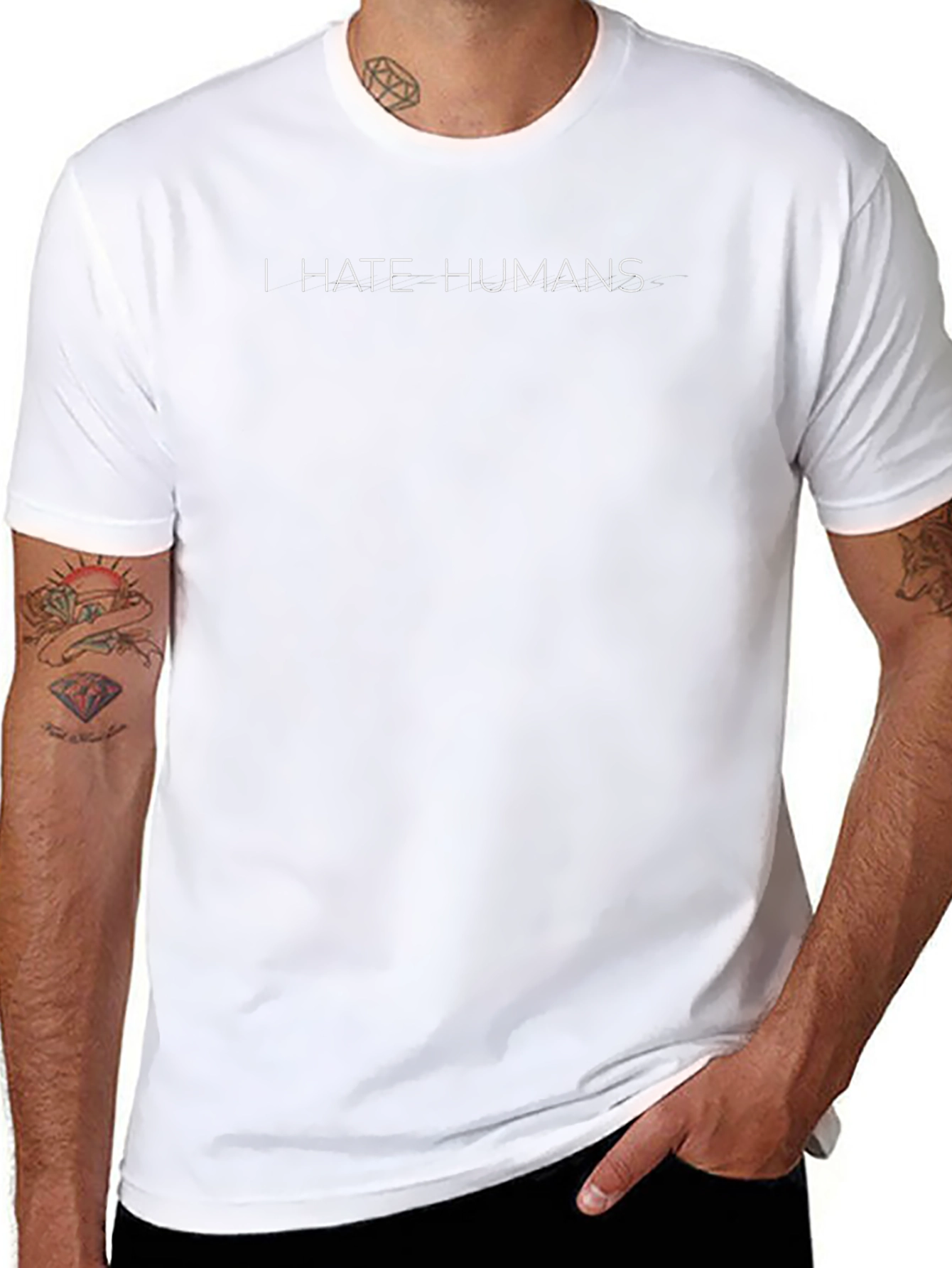 I Hate Humans Graphic Tee - Black Cotton T-Shirt