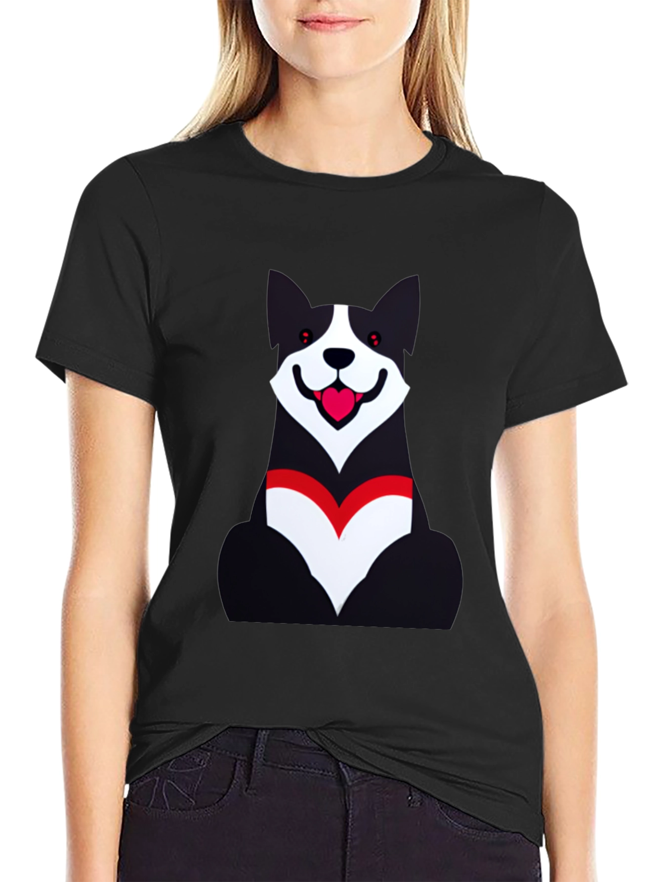 Dog Graphic Black T-Shirt - Unisex Casual Wear