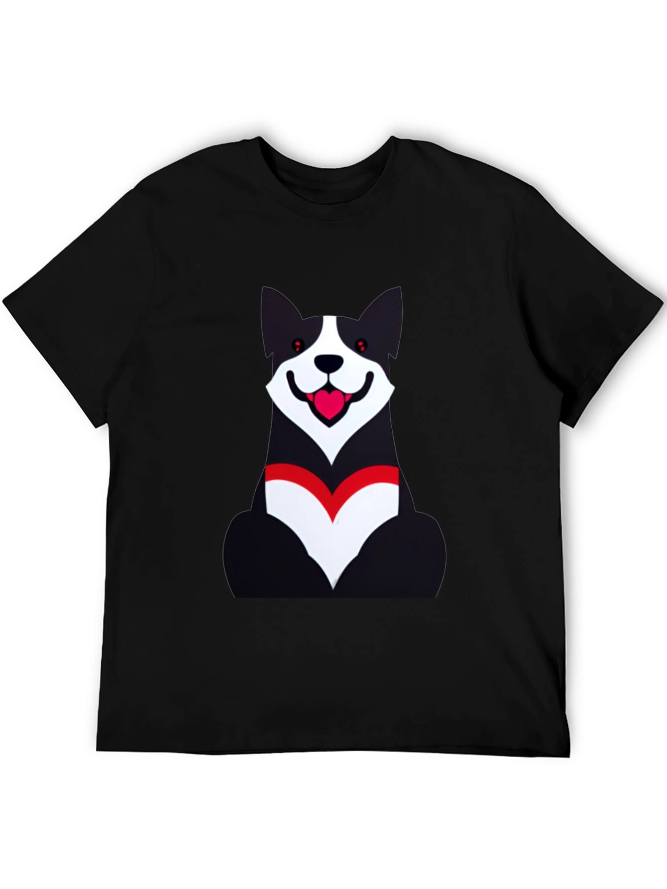 Dog Graphic Black T-Shirt - Unisex Casual Wear