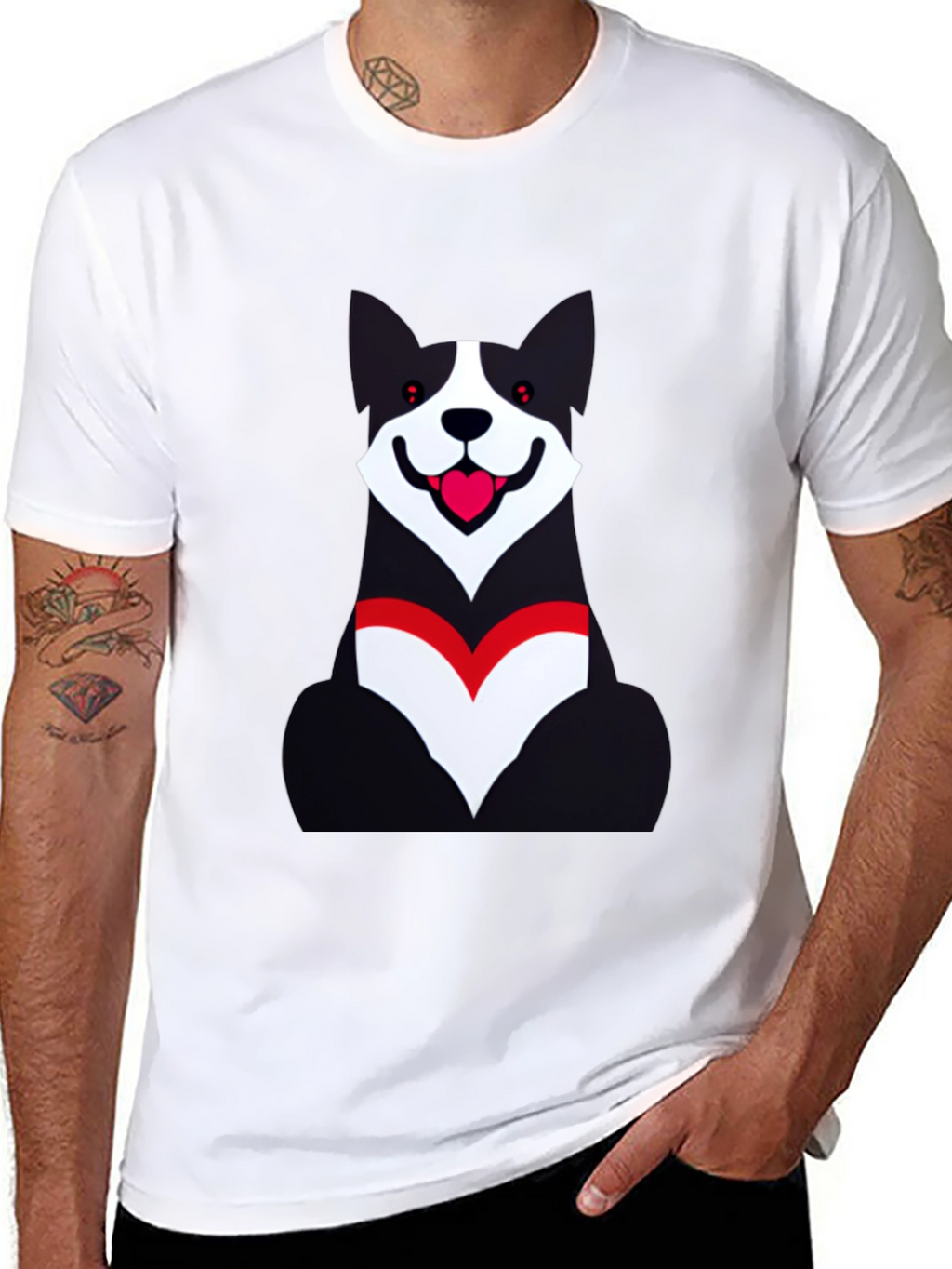 Dog Graphic Black T-Shirt - Unisex Casual Wear