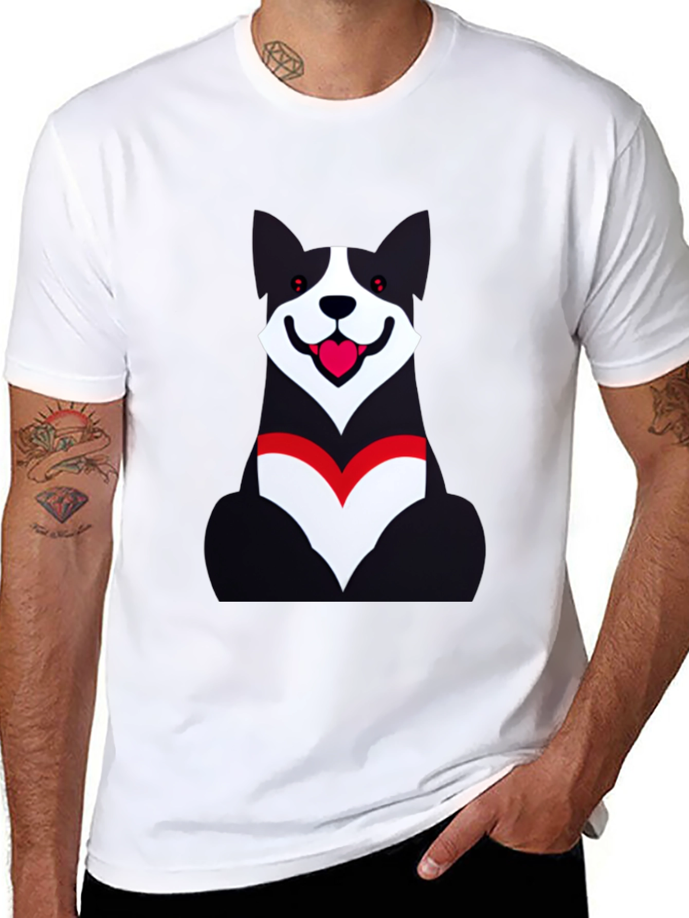 Dog Graphic Black T-Shirt - Unisex Casual Wear