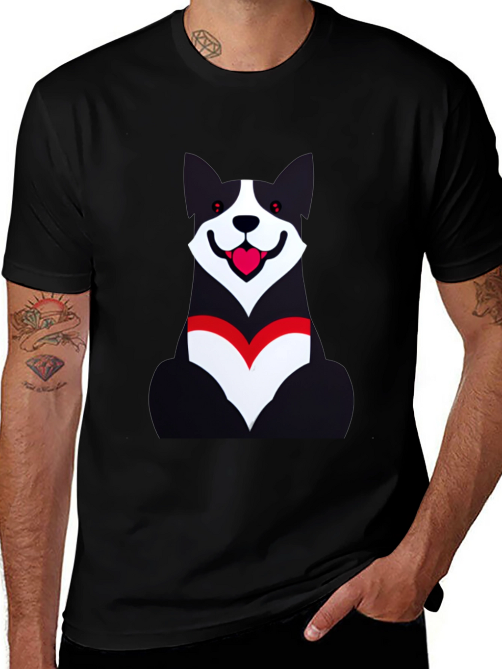 Dog Graphic Black T-Shirt - Unisex Casual Wear