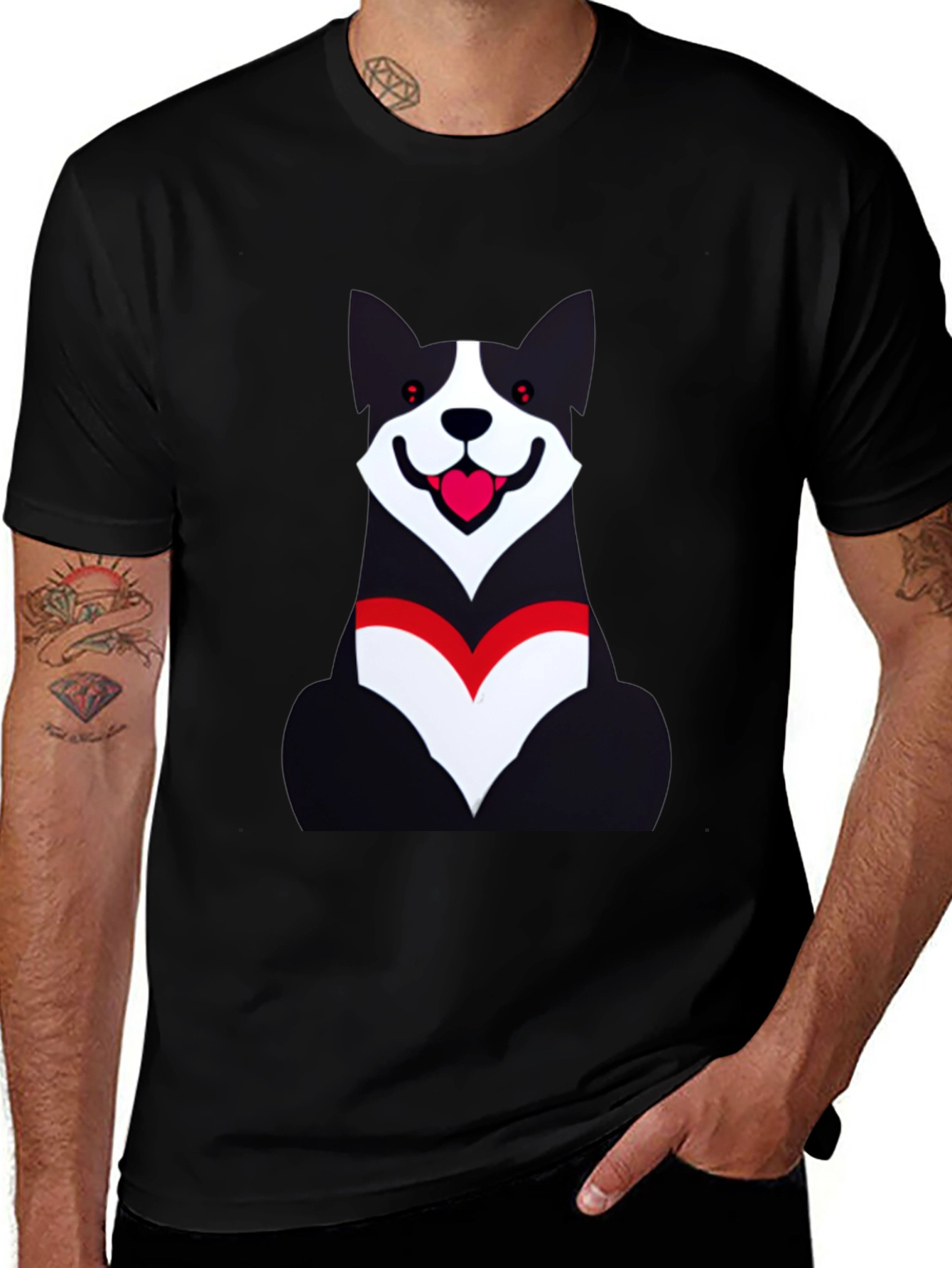 Dog Graphic Black T-Shirt - Unisex Casual Wear