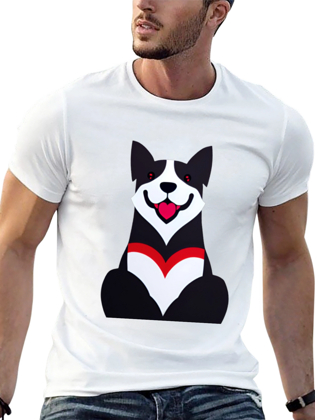 Dog Graphic Black T-Shirt - Unisex Casual Wear
