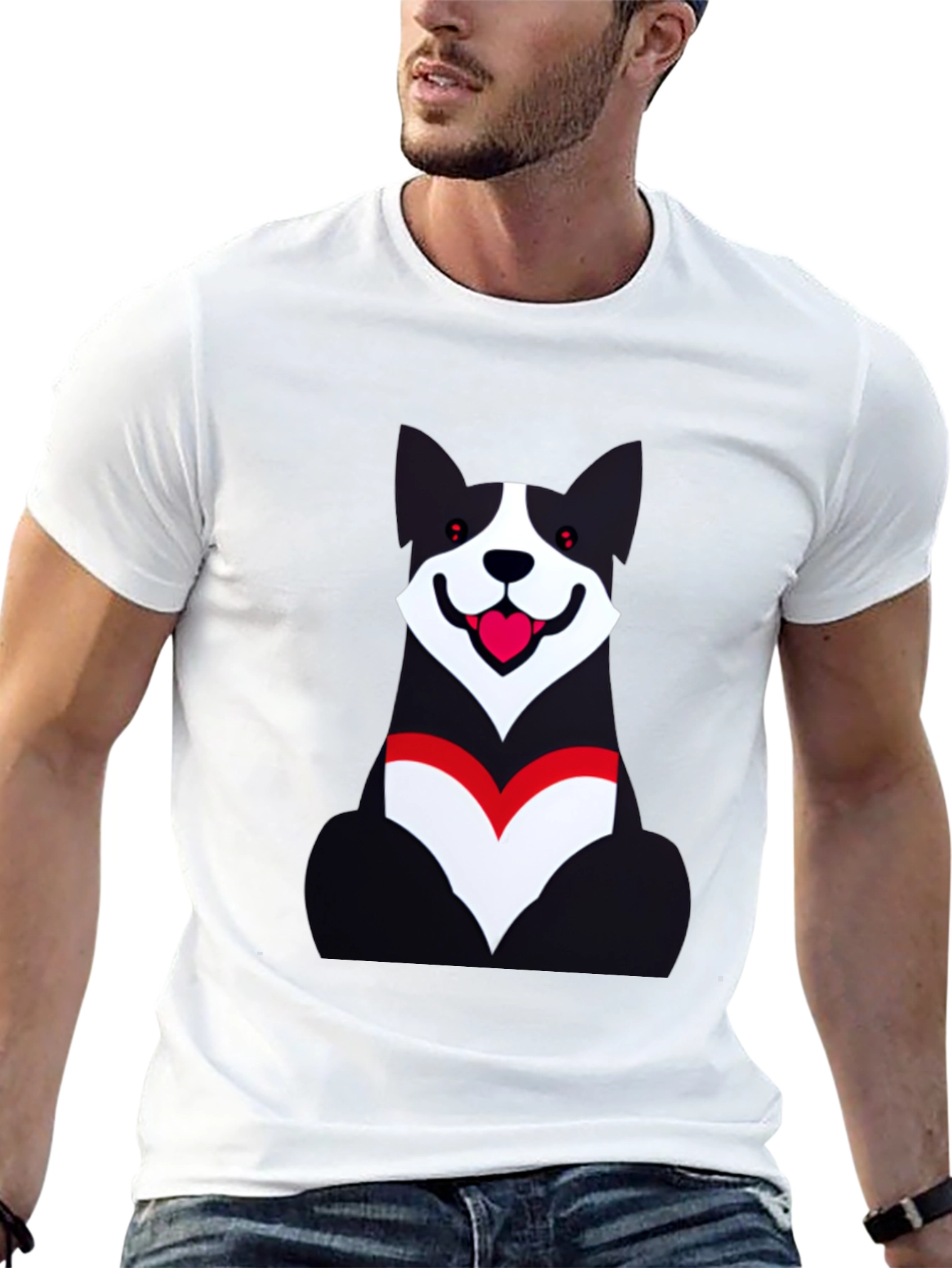 Dog Graphic Black T-Shirt - Unisex Casual Wear