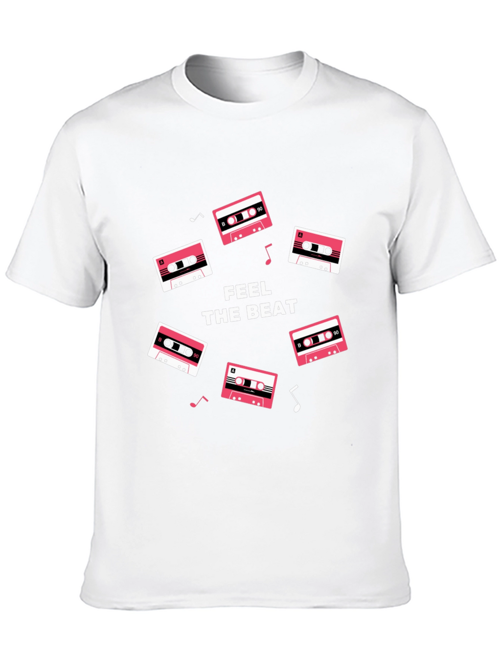 Retro Cassette Feel the Beat Black T-Shirt