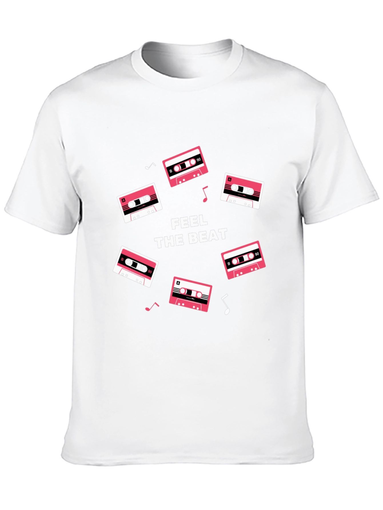 Retro Cassette Feel the Beat Black T-Shirt