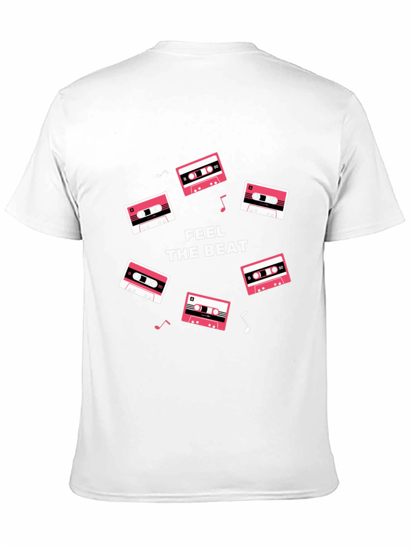 Retro Cassette Feel the Beat Black T-Shirt