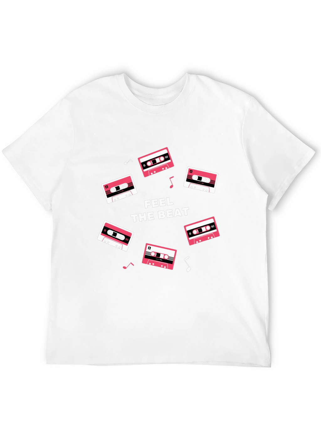 Retro Cassette Feel the Beat Black T-Shirt