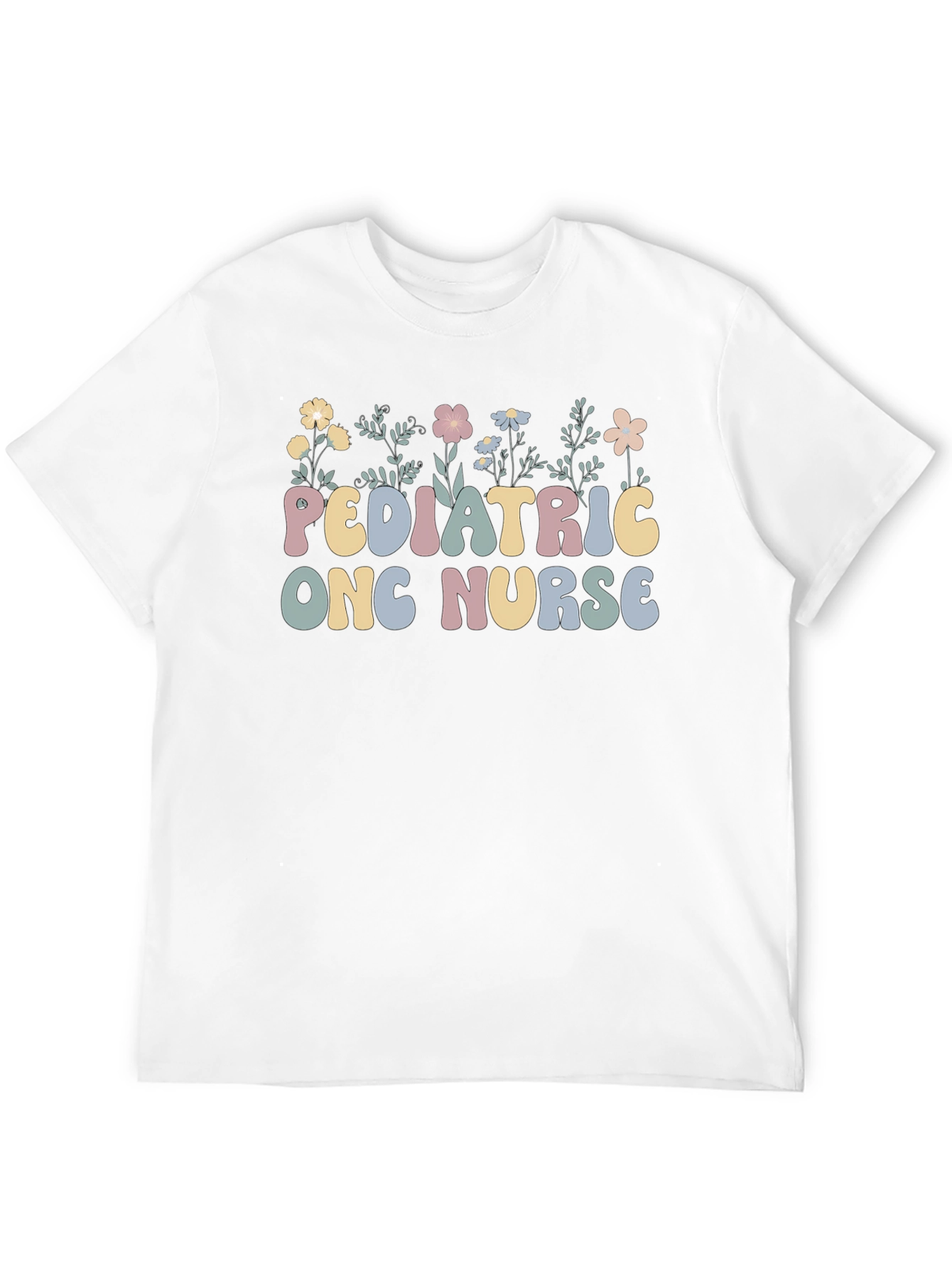 Pediatric Onc Nurse T-Shirt Floral Design