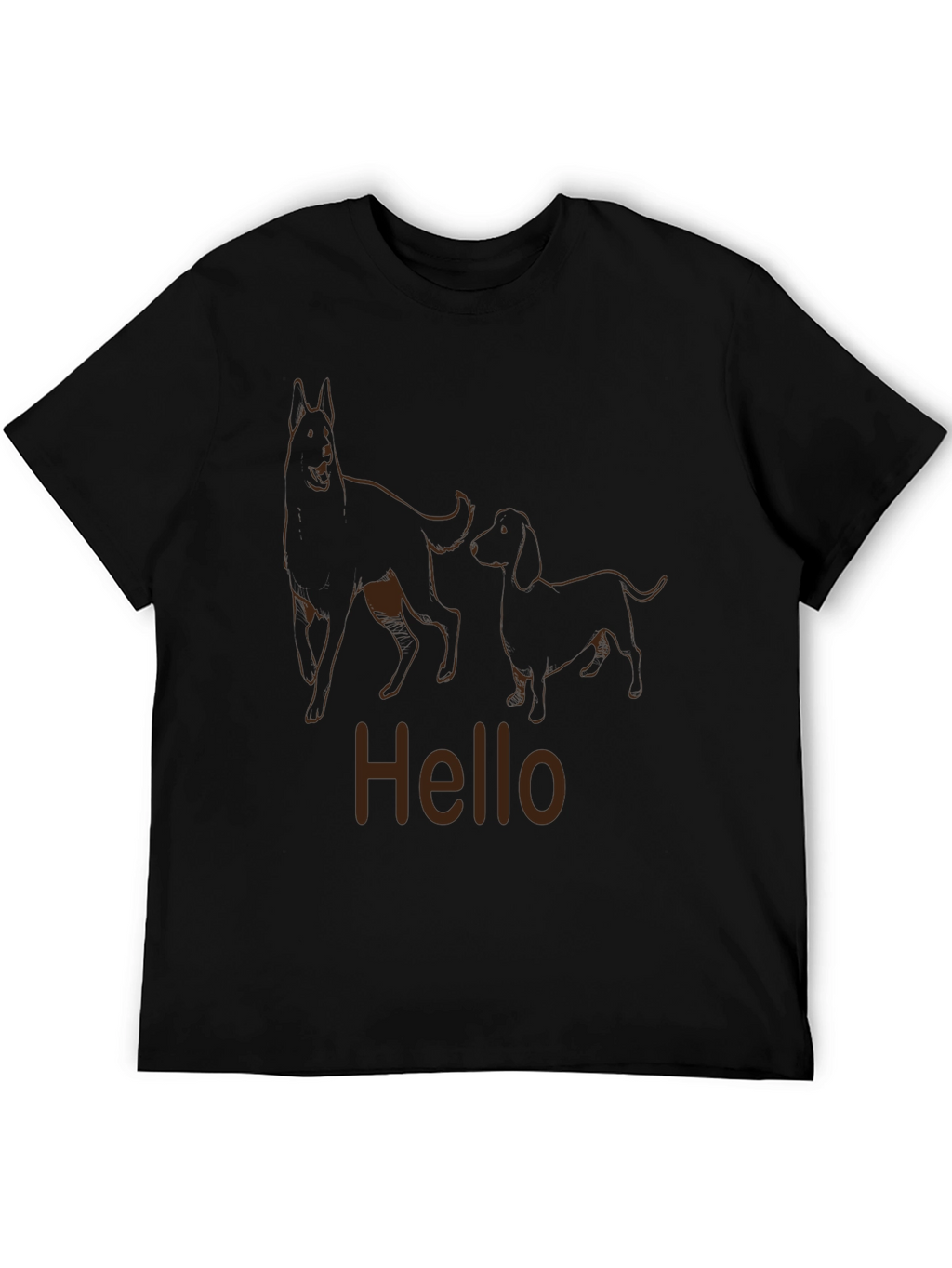 Dog Duo Hello Graphic Tee - Stylish Casual Wear