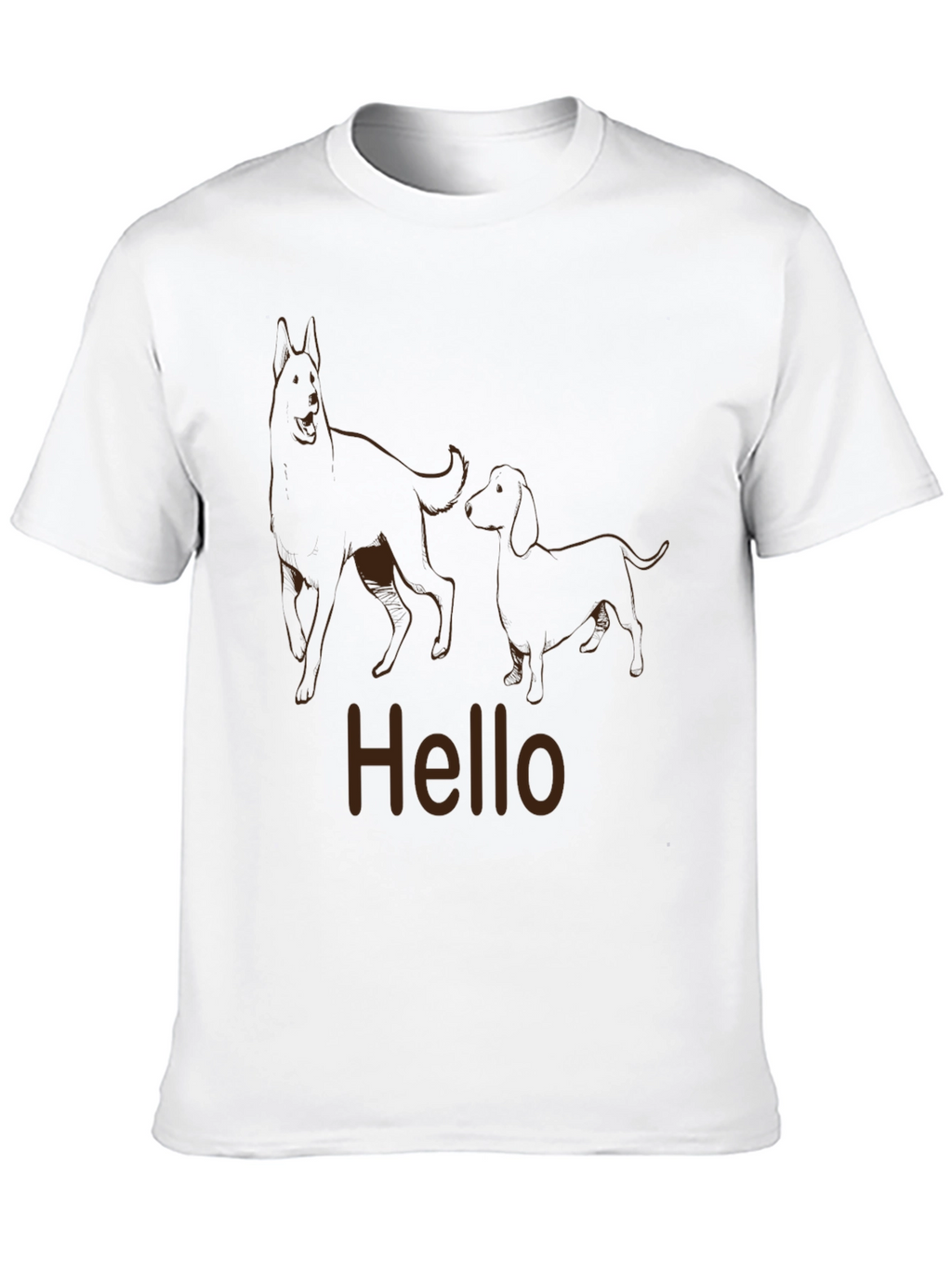 Dog Duo Hello Graphic Tee - Stylish Casual Wear