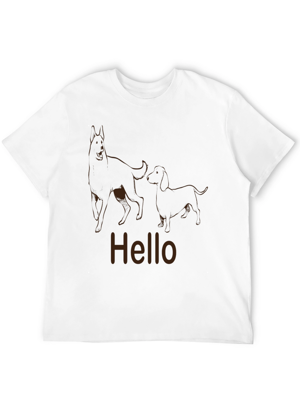 Dog Duo Hello Graphic Tee - Stylish Casual Wear