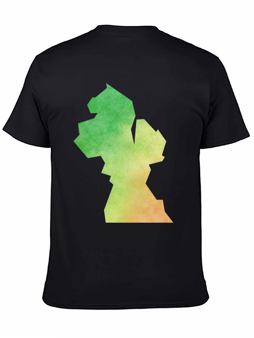 Guyana Map T-Shirt - Black Cotton Blend Casual Tee