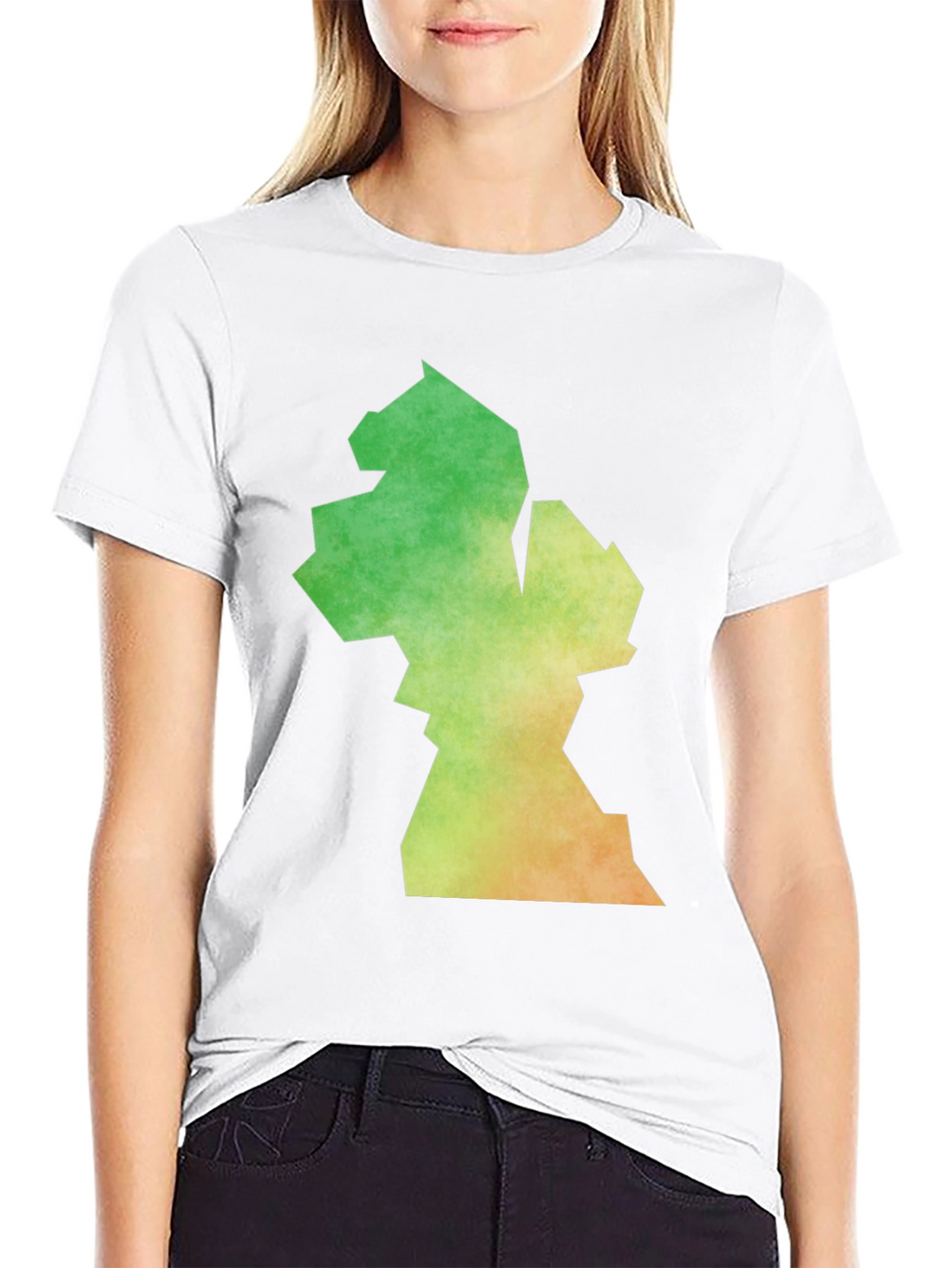 Guyana Map T-Shirt - Black Cotton Blend Casual Tee