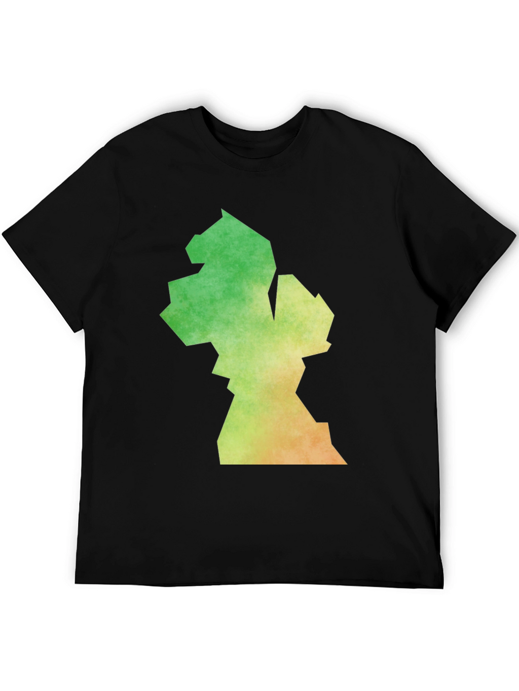 Guyana Map T-Shirt - Black Cotton Blend Casual Tee