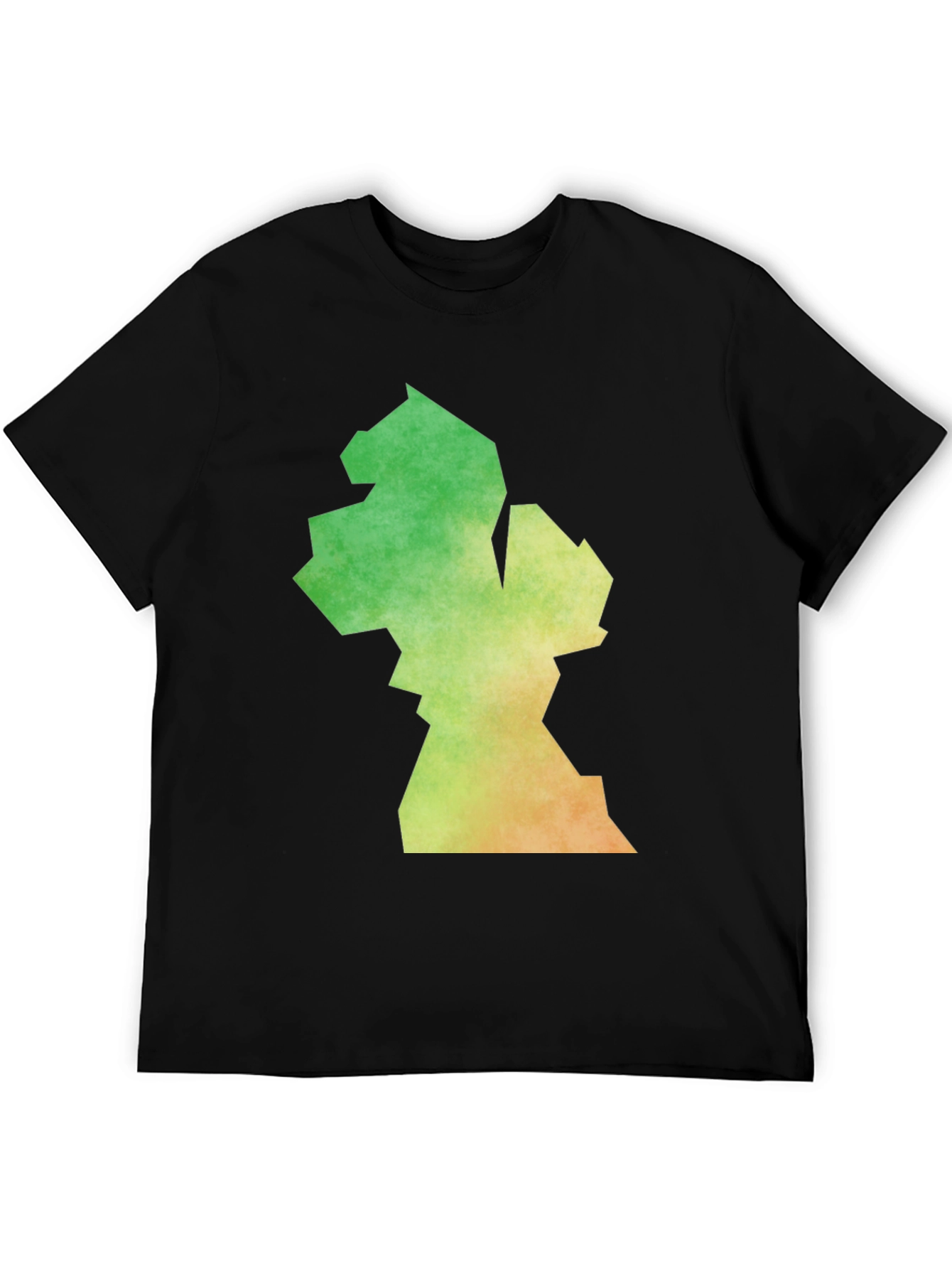 Guyana Map T-Shirt - Black Cotton Blend Casual Tee