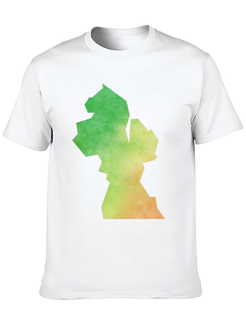Guyana Map T-Shirt - Black Cotton Blend Casual Tee