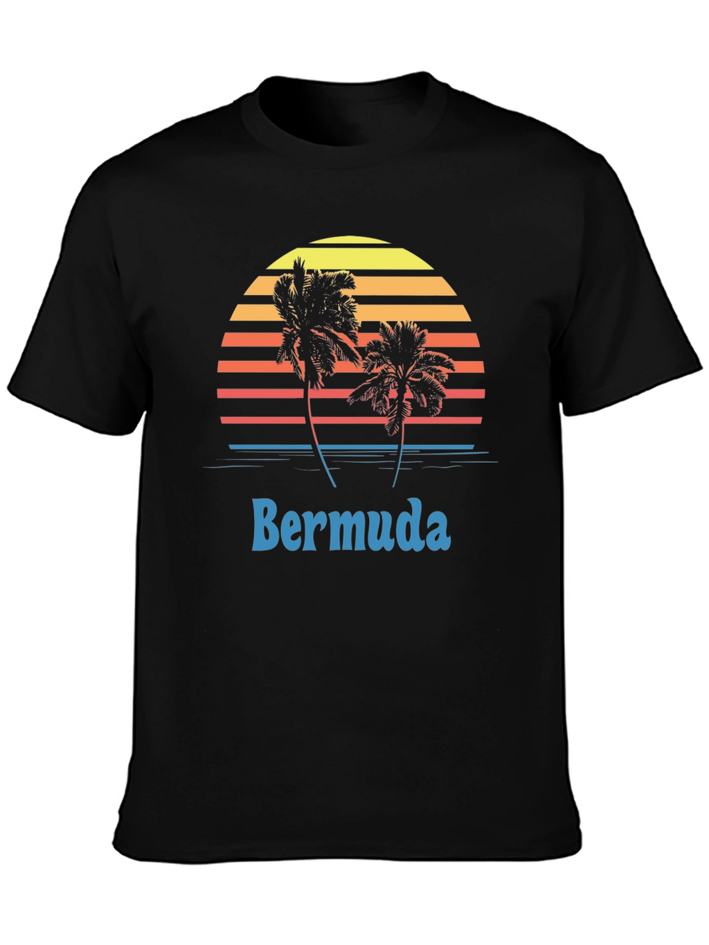 Bermuda Sunset Palm Tree Graphic T-Shirt