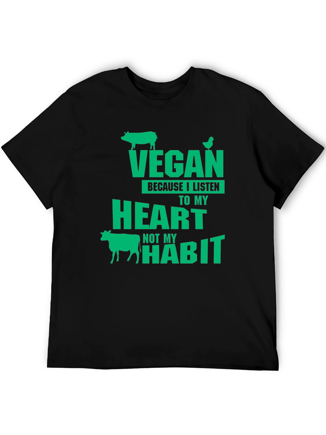 Vegan Heart T-Shirt - Listen to Your Heart Not Habit