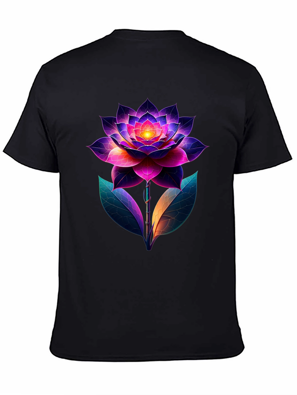 Vibrant Lotus Flower Graphic T-Shirt