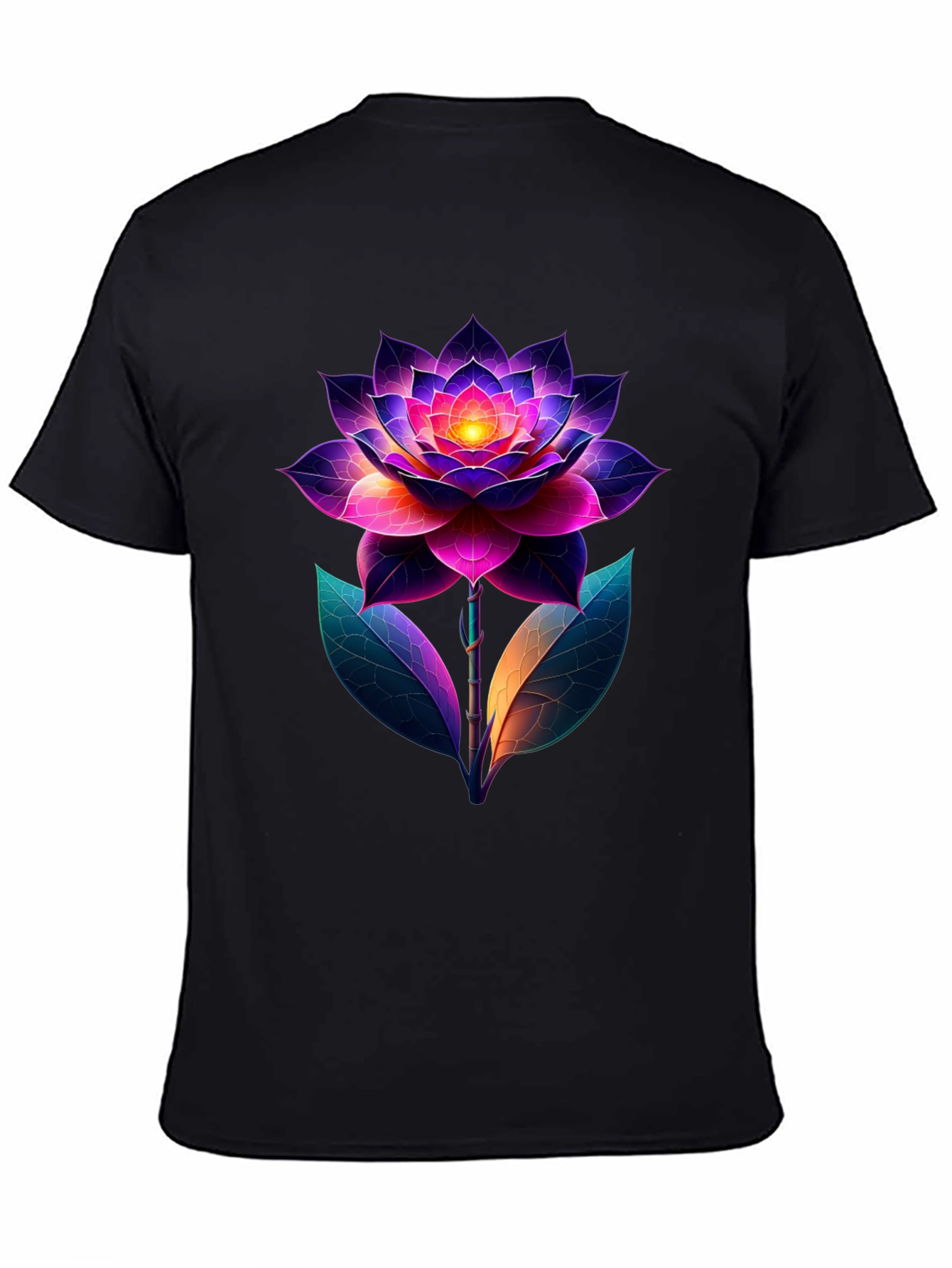 Vibrant Lotus Flower Graphic T-Shirt