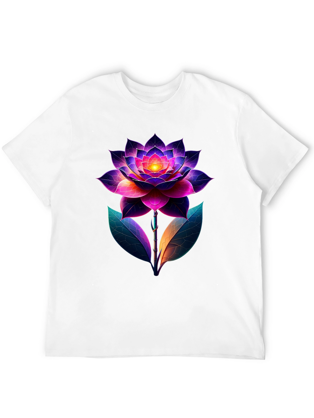 Vibrant Lotus Flower Graphic T-Shirt