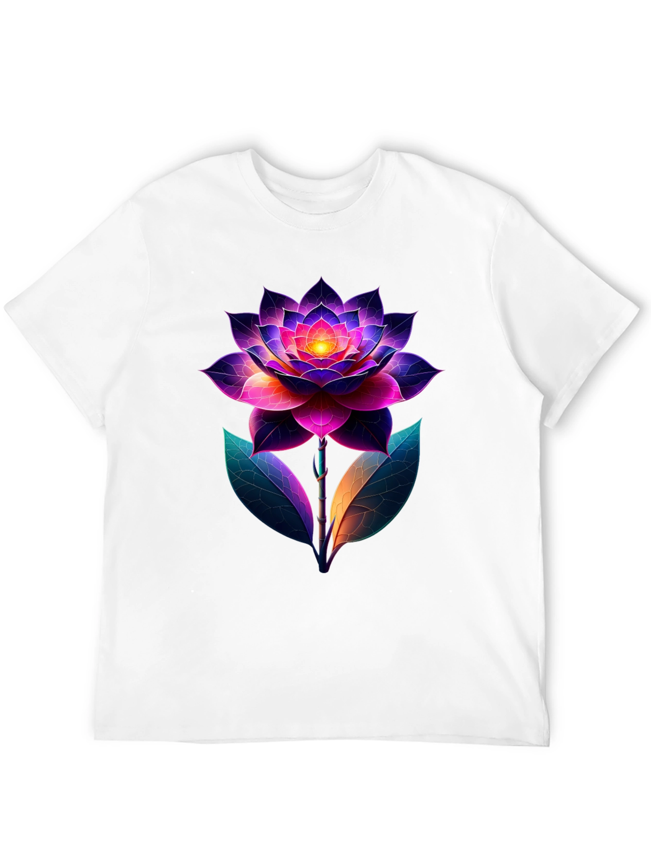 Vibrant Lotus Flower Graphic T-Shirt