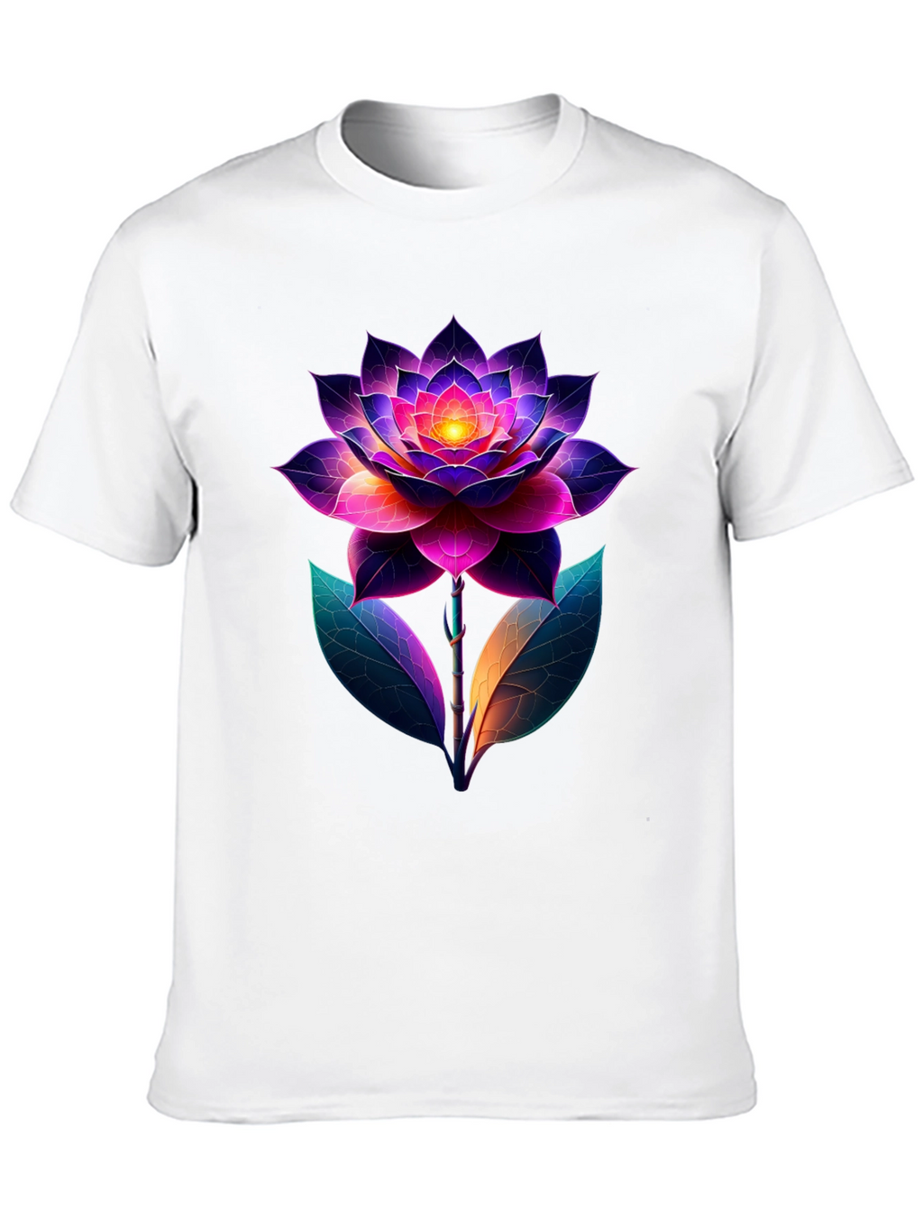 Vibrant Lotus Flower Graphic T-Shirt