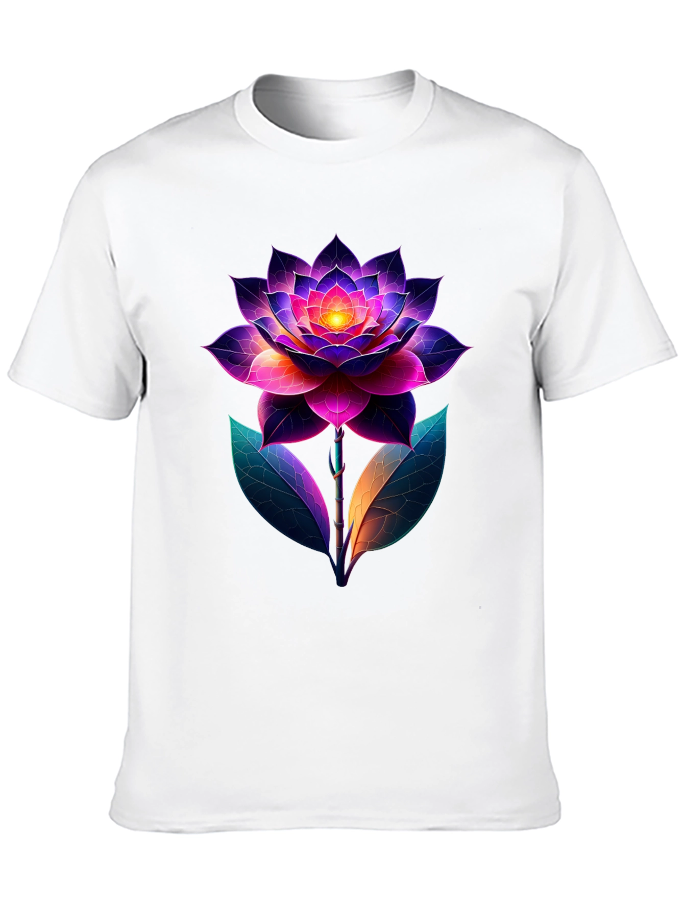 Vibrant Lotus Flower Graphic T-Shirt