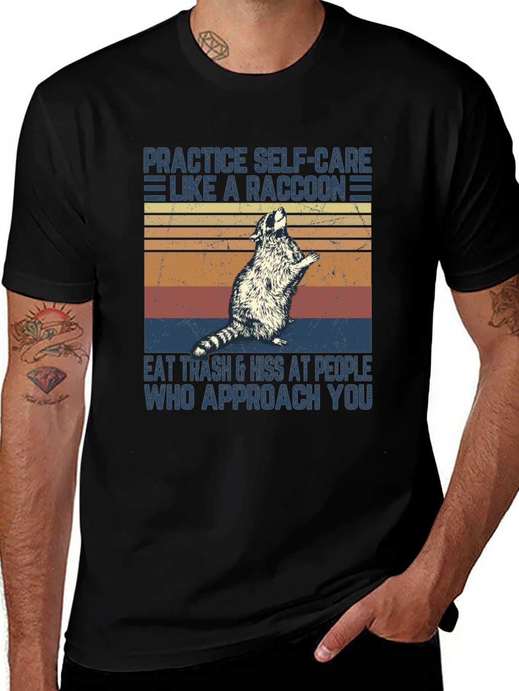 Raccoon Self-Care Graphic T-Shirt