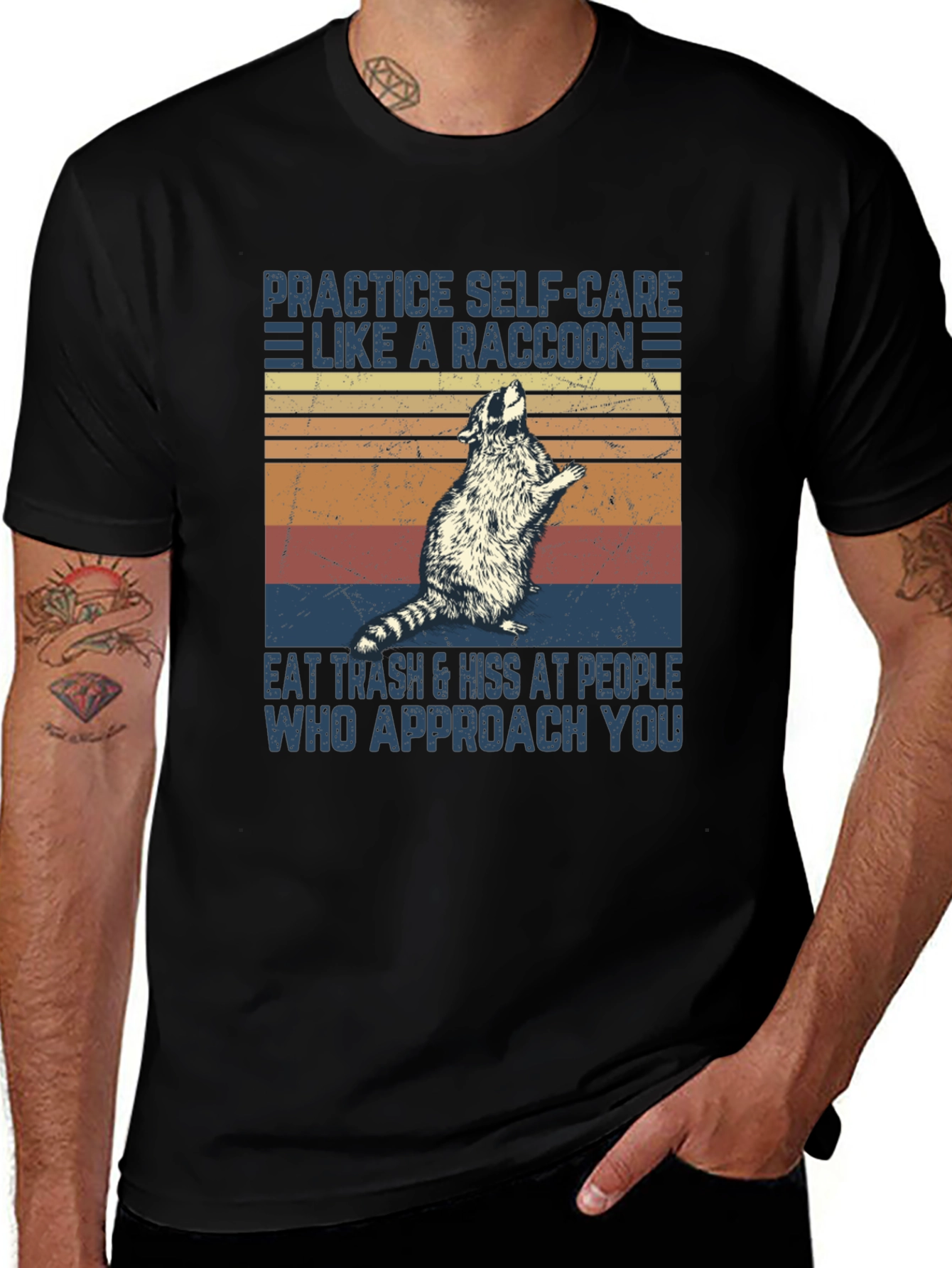 Raccoon Self-Care Graphic T-Shirt