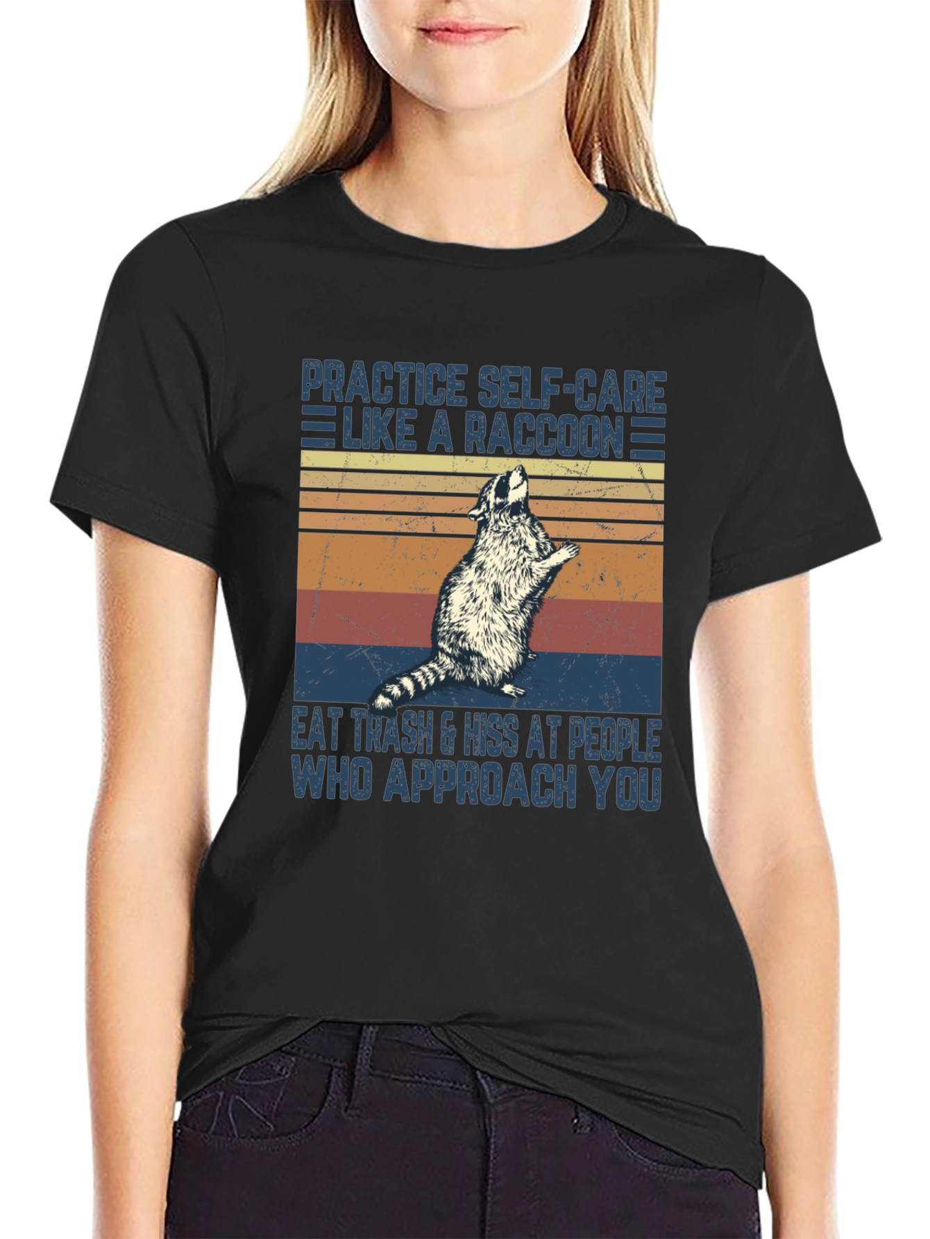 Raccoon Self-Care Graphic T-Shirt