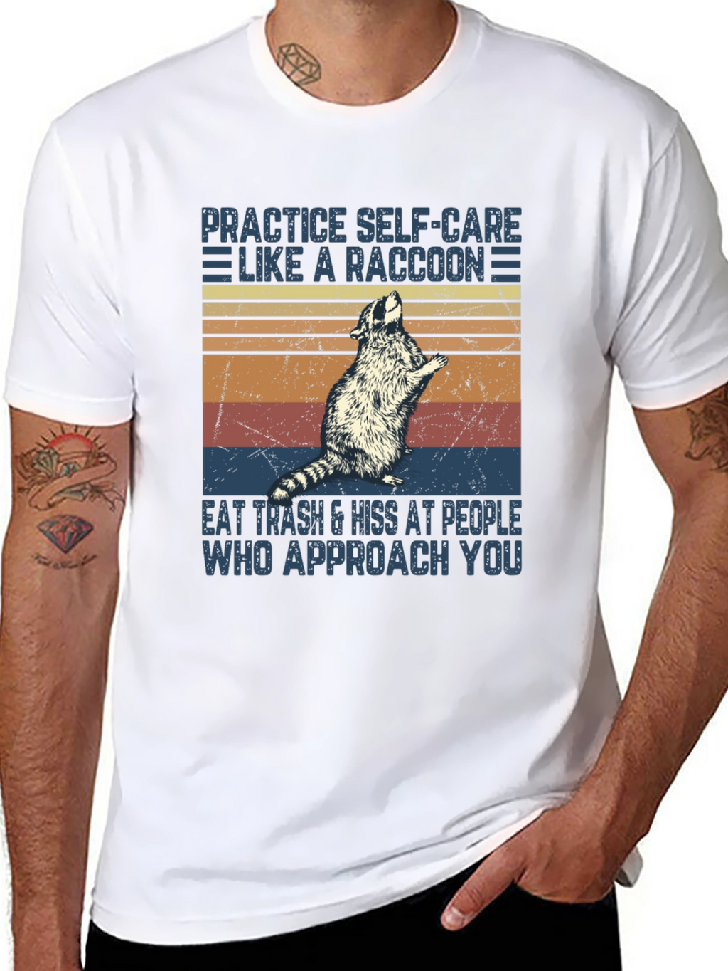 Raccoon Self-Care Graphic T-Shirt
