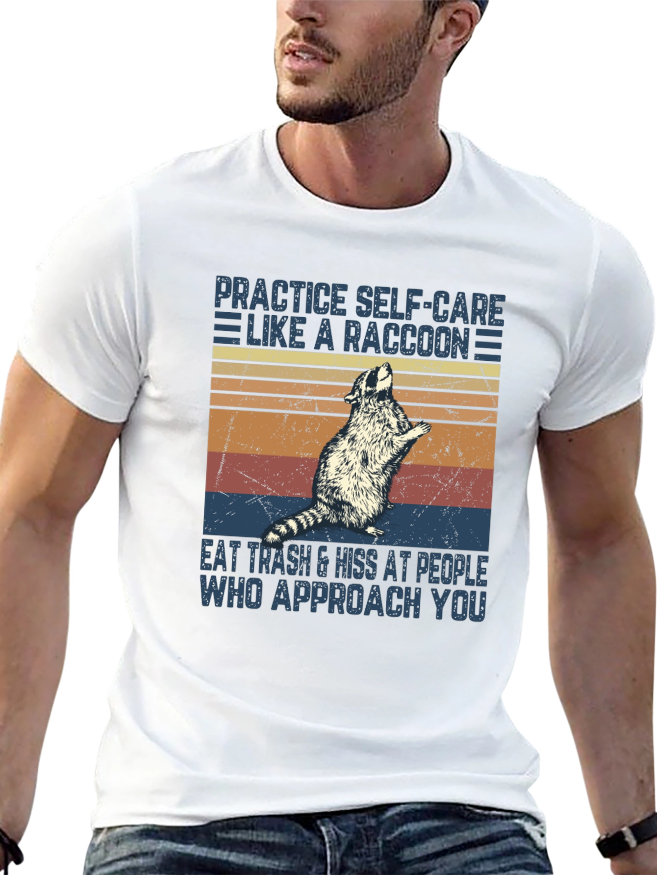 Raccoon Self-Care Graphic T-Shirt