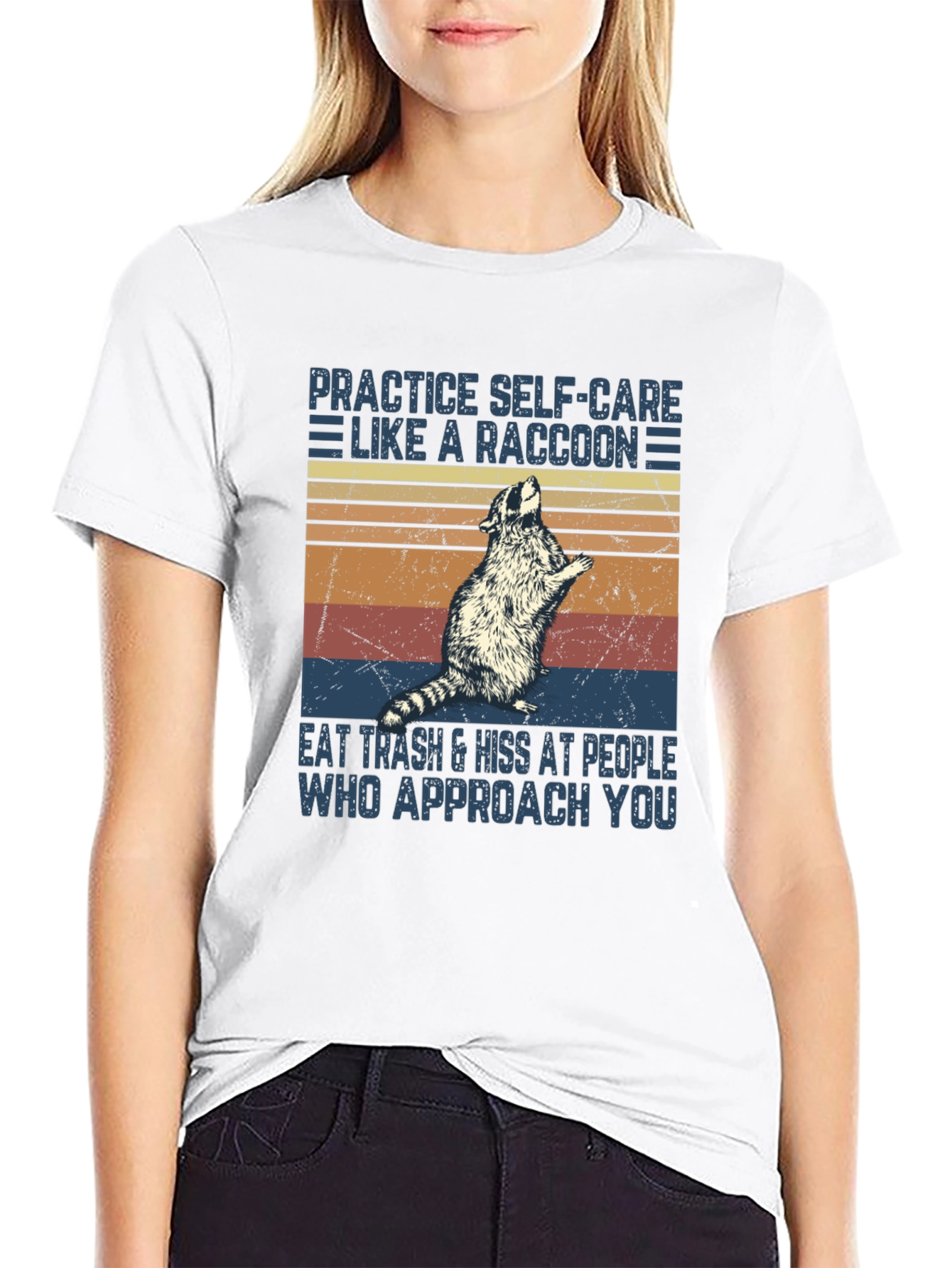 Raccoon Self-Care Graphic T-Shirt