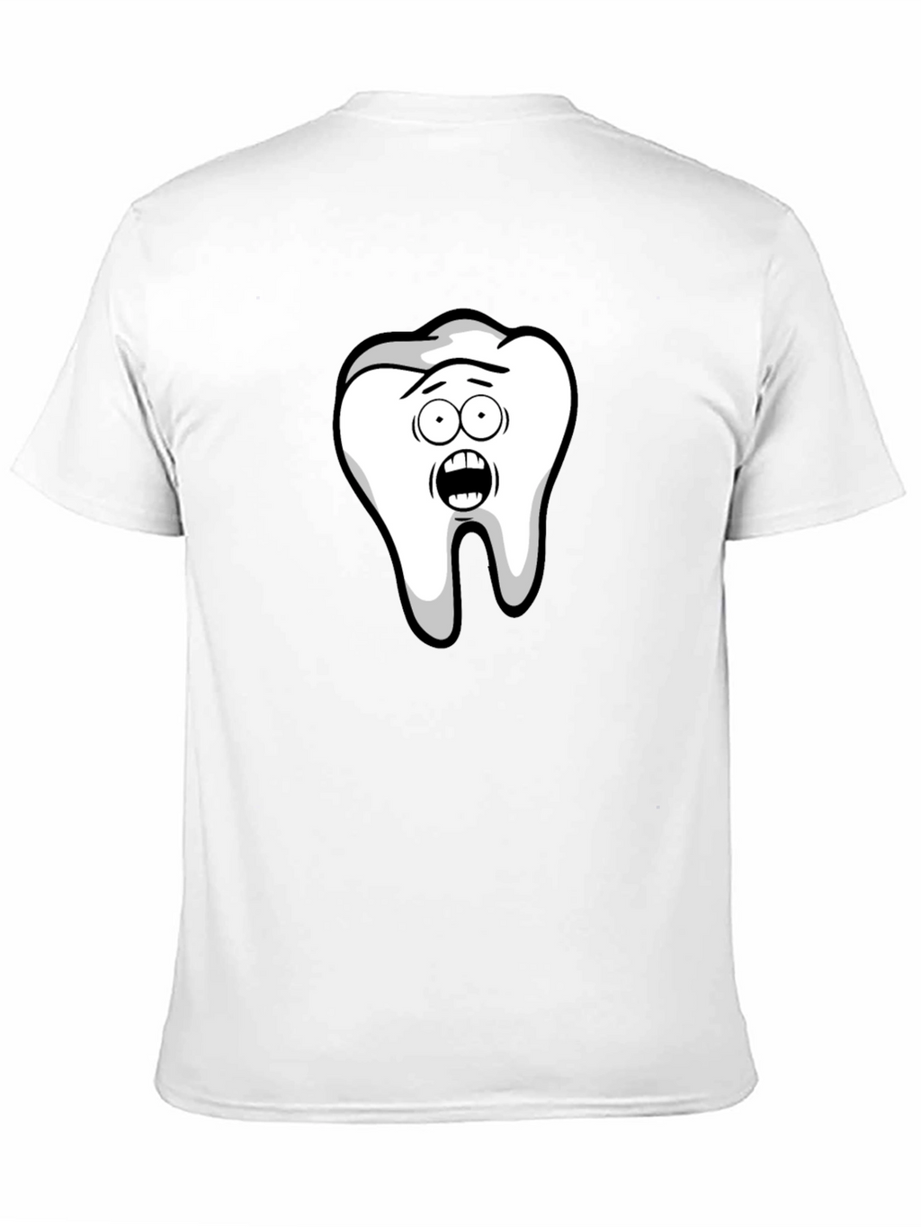 Funny Cartoon Tooth Black T-Shirt