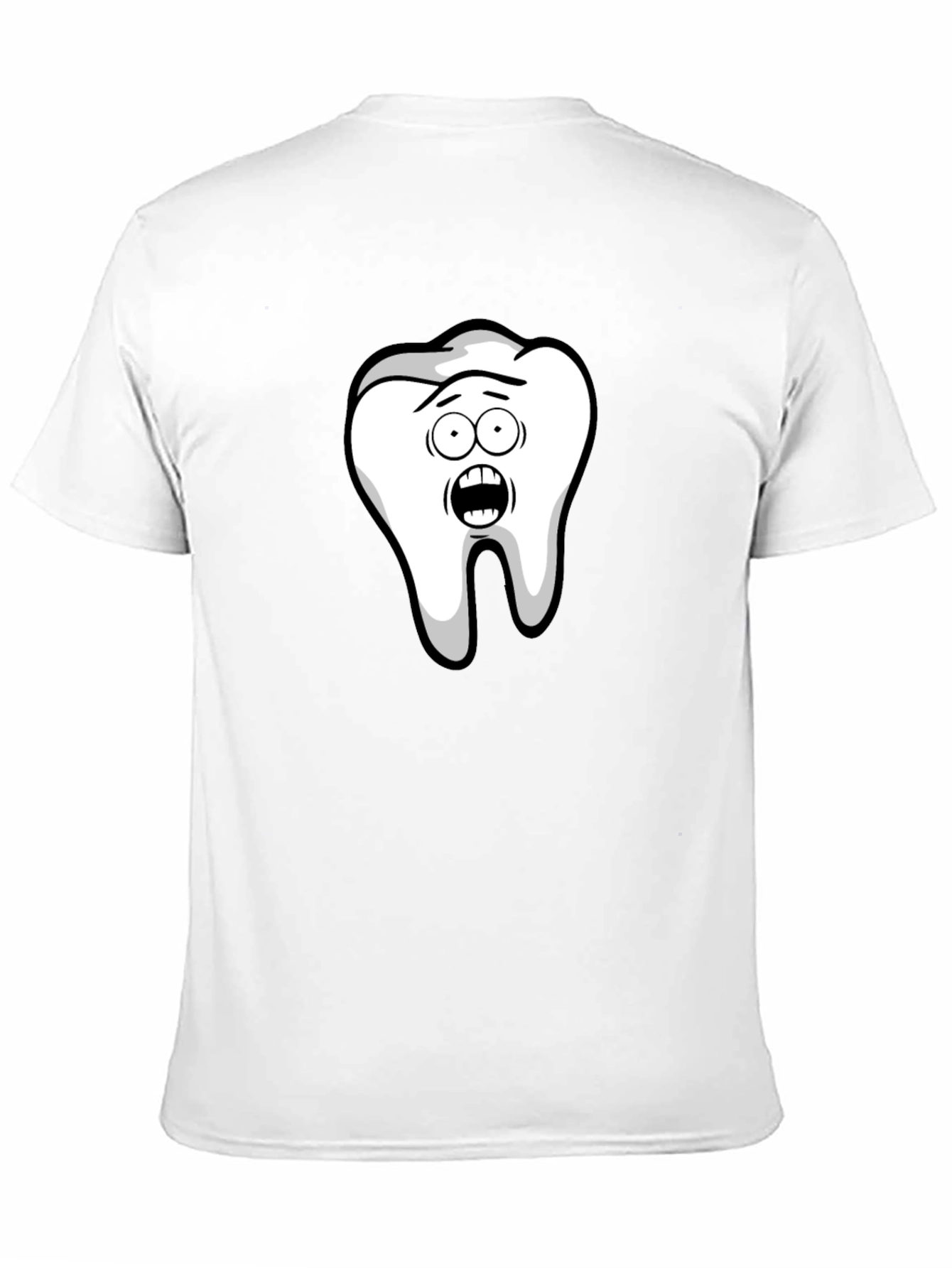Funny Cartoon Tooth Black T-Shirt