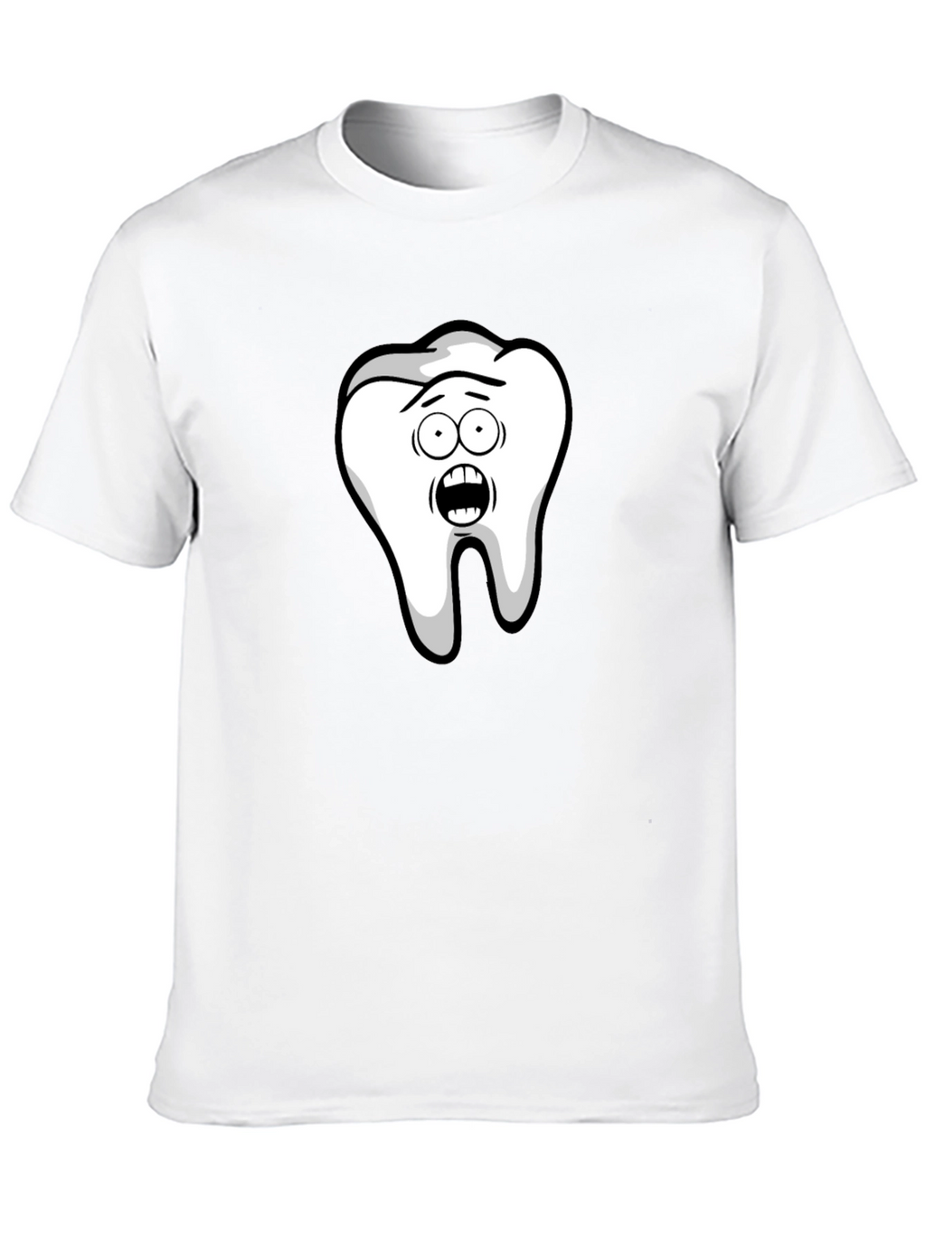 Funny Cartoon Tooth Black T-Shirt