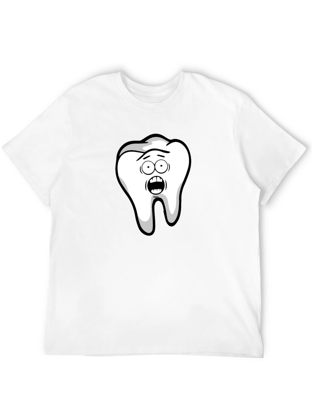 Funny Cartoon Tooth Black T-Shirt