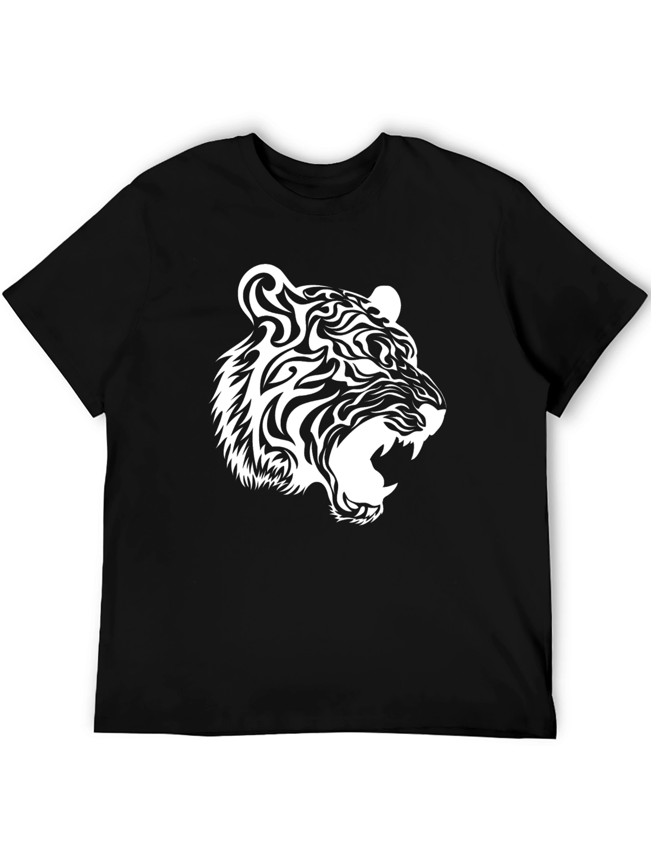 Cool Tiger Graphic Tee - Black Cotton T-Shirt
