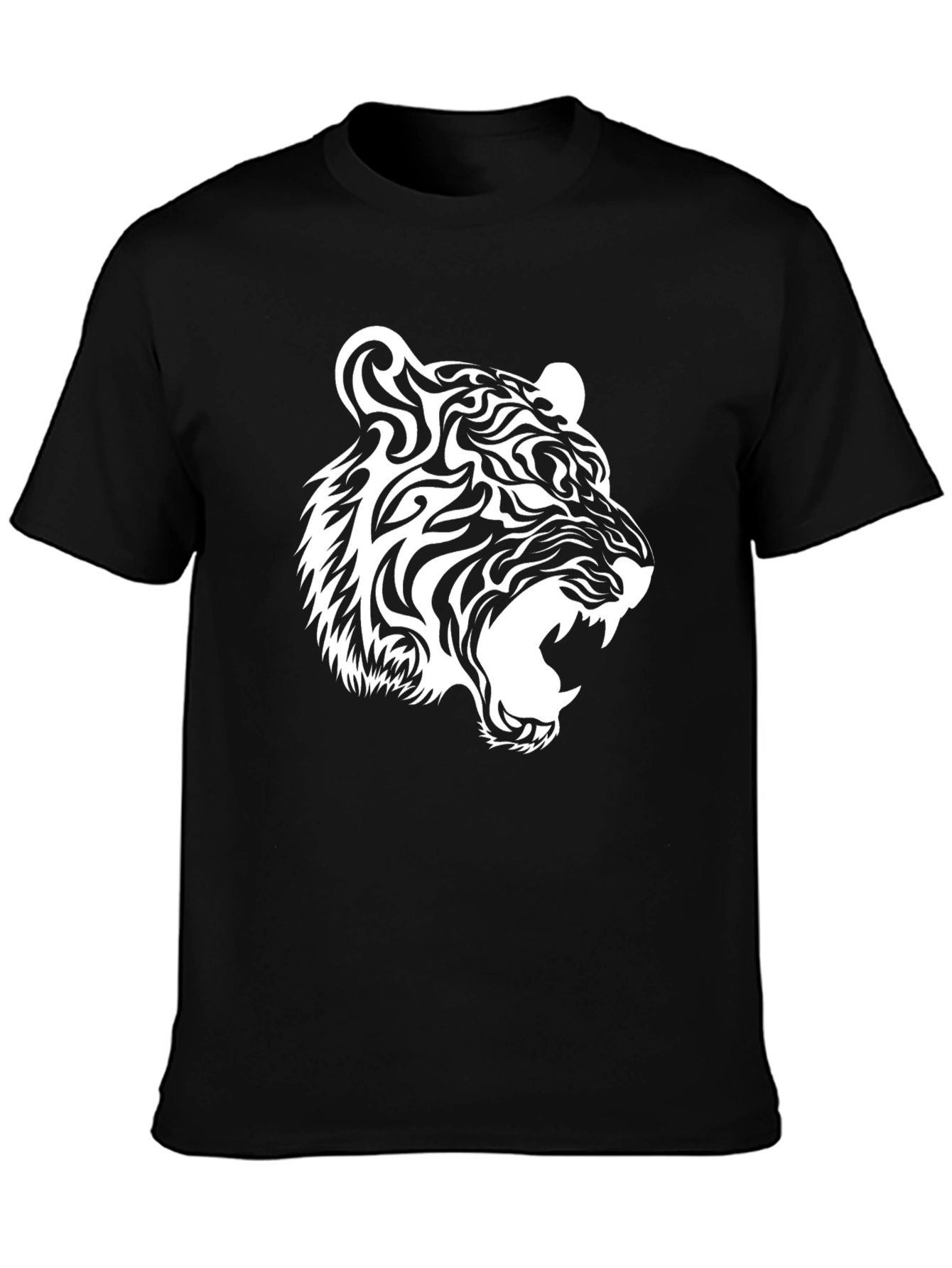 Cool Tiger Graphic Tee - Black Cotton T-Shirt