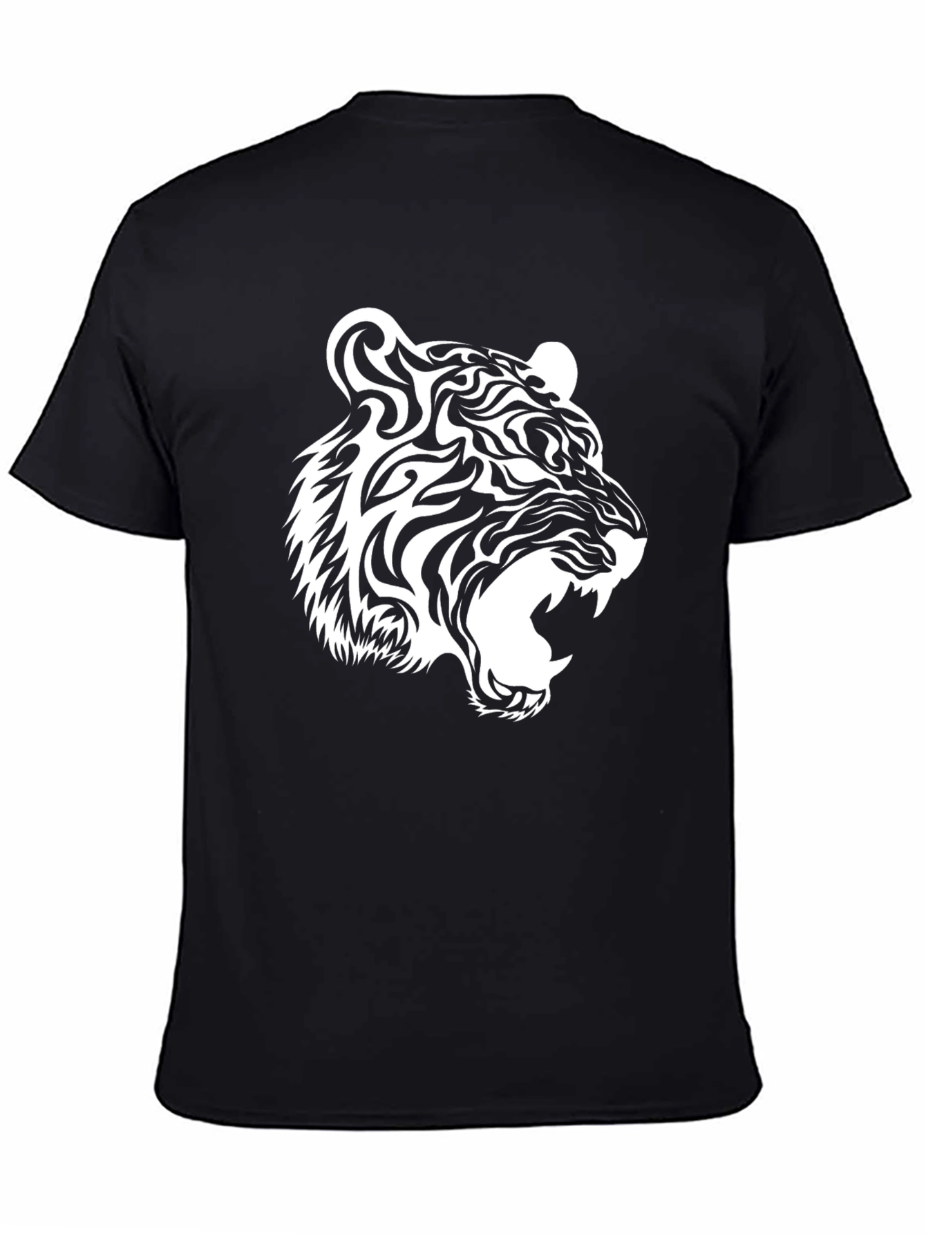 Cool Tiger Graphic Tee - Black Cotton T-Shirt