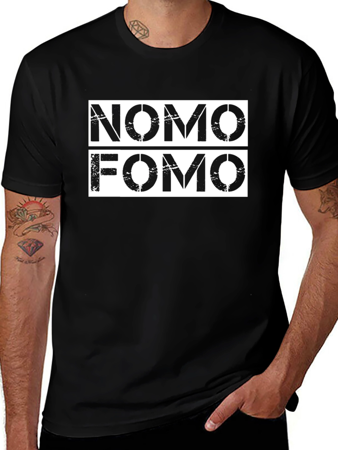 NoMo FOMO Black Graphic Tee