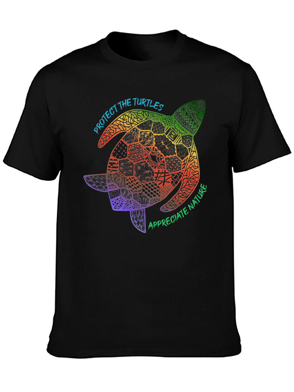 Protect Turtles Black Graphic Tee